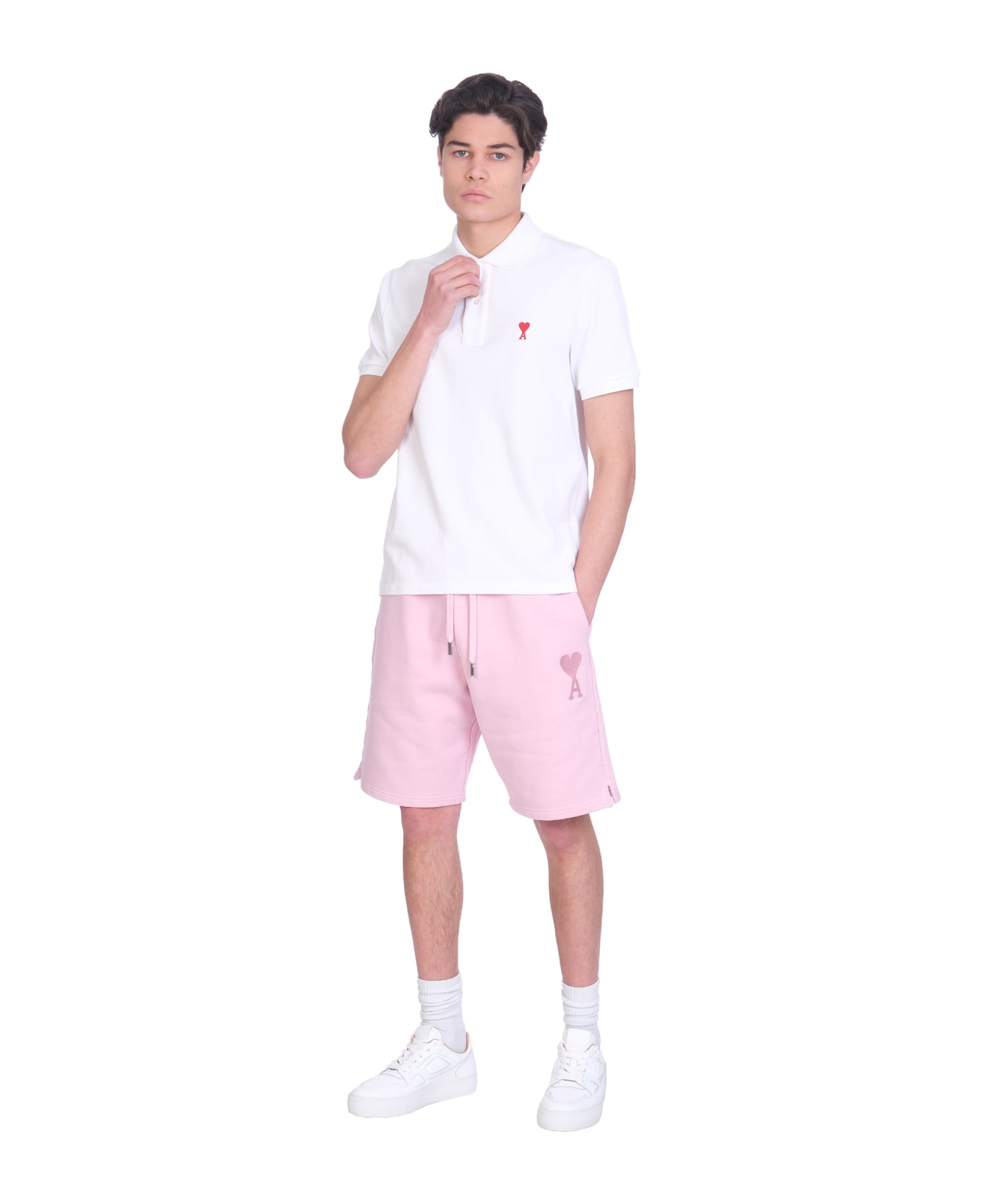 Ami Alexandre Mattiussi Polo In White Cotton - WHITE