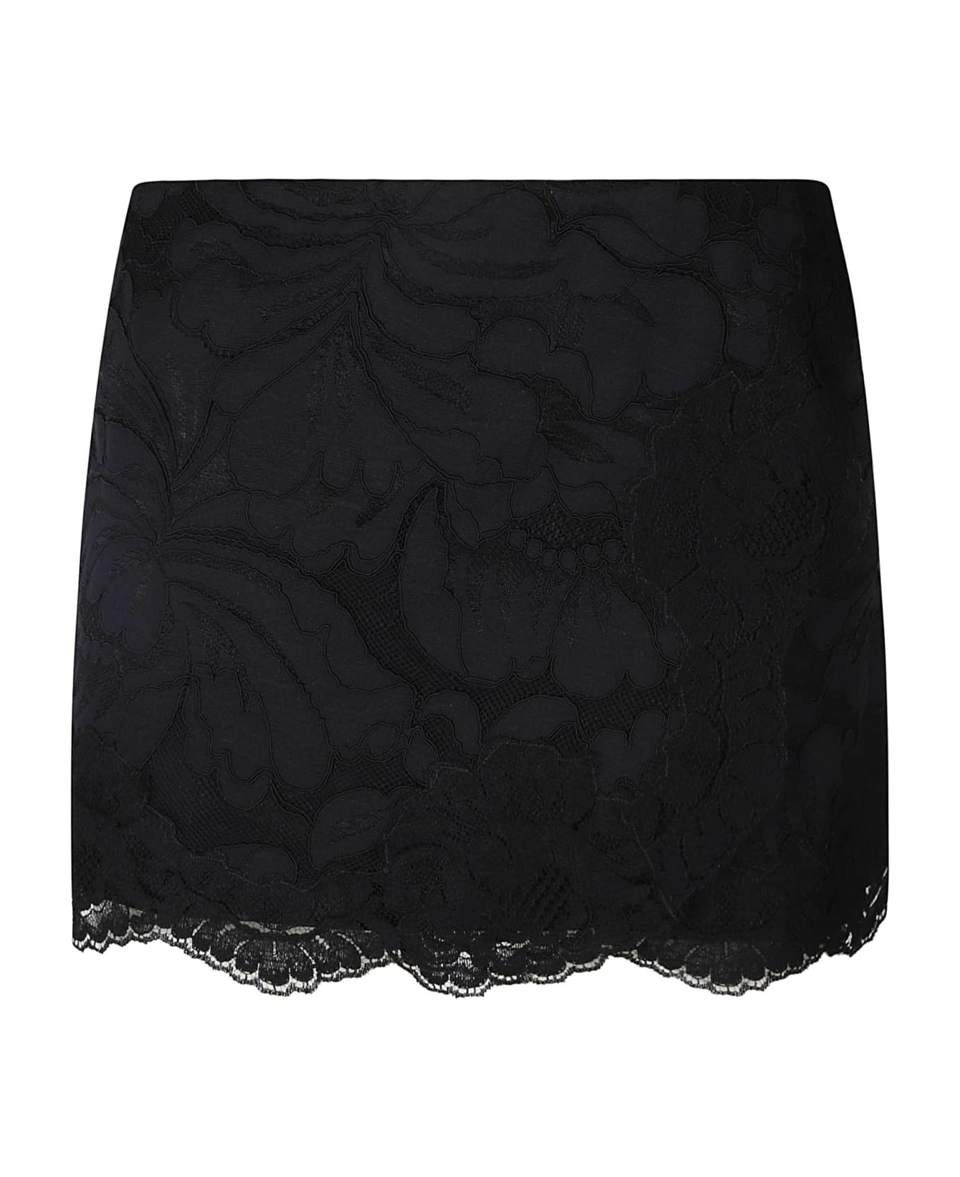 N.21 Floral Laced Skirt - Black