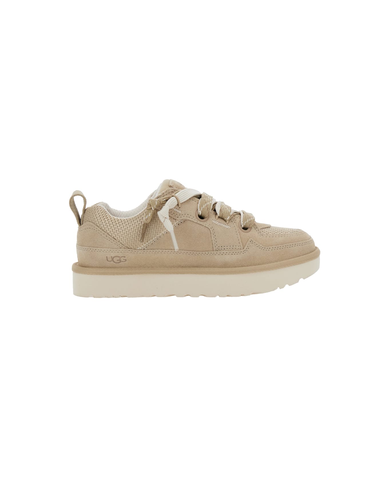 UGG 
lo Lowmel
 Beige Sneakers With Mesh Inserts And Logo On The Side In Suede Woman - Beige