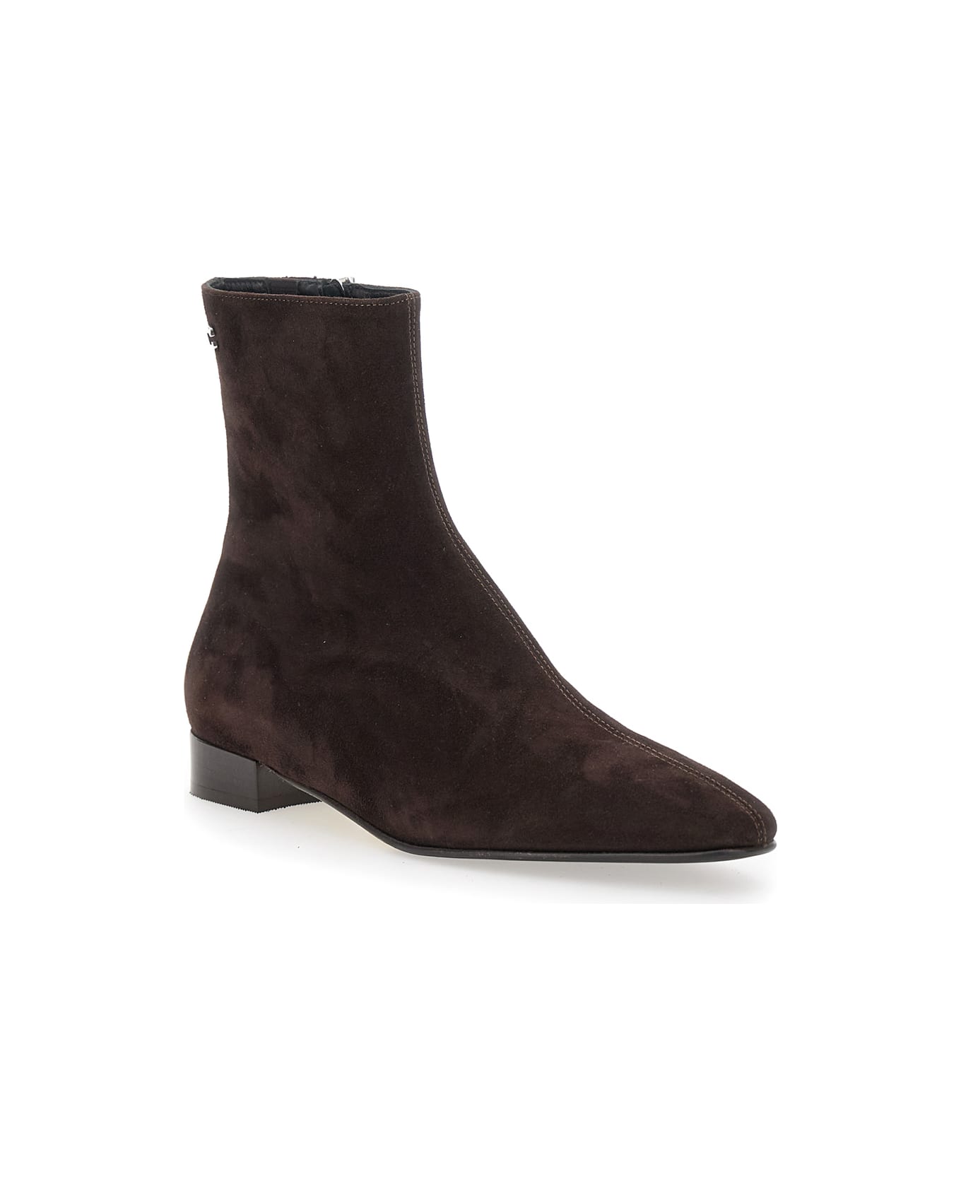 Carel 'aiglon' Brown Boots With Logo Embroidery On The Side And Zip Closure On The Side In Suede Woman - Brown