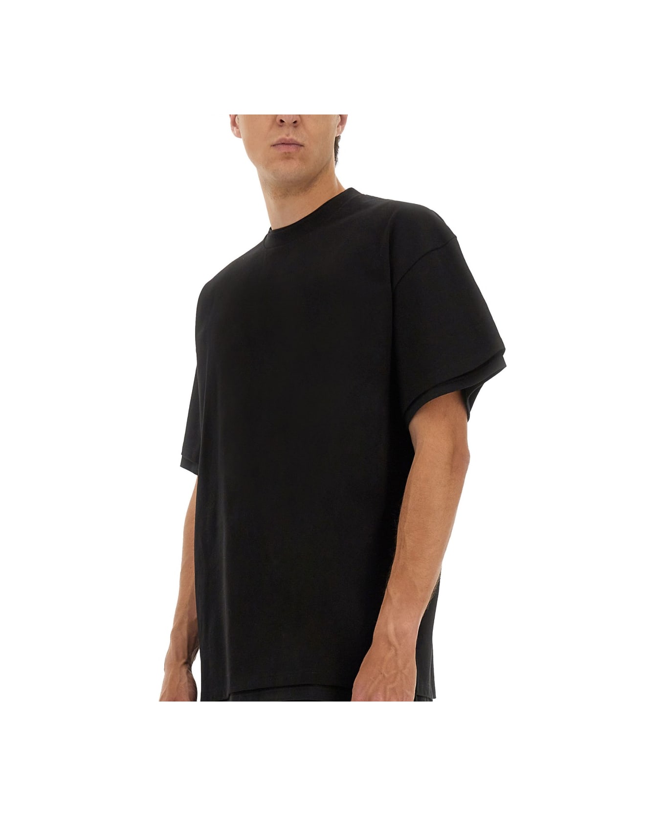 Jil Sander Double Layer Cotton T-shirt - BLACK