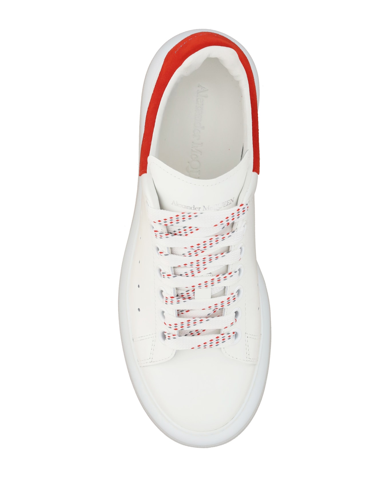 Alexander McQueen Oversized Sneakers In Leather With Contrasting Heel Tab - White Lust Red スニーカー