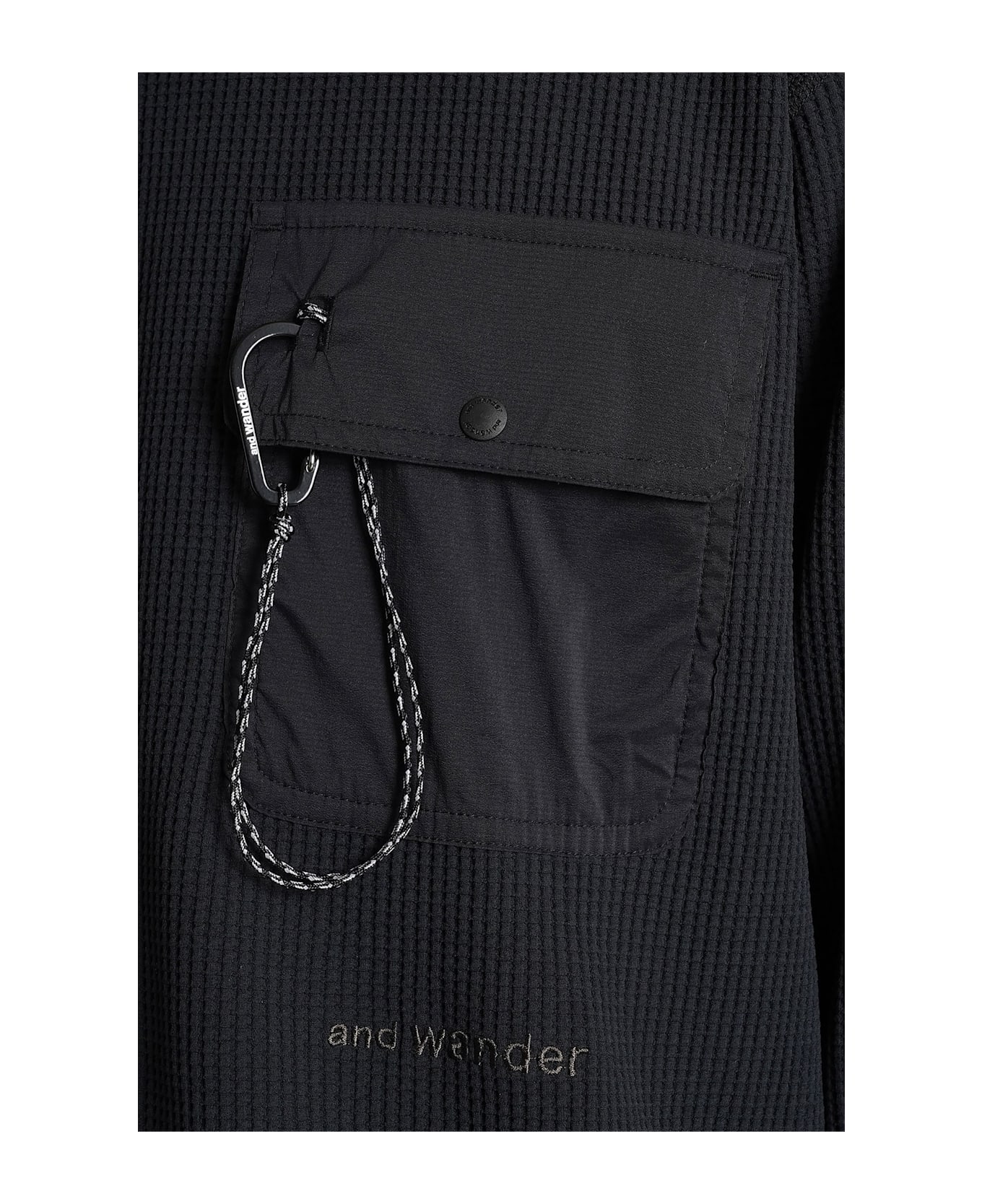 And Wander Sweatshirt In Black Cachemire And Silk - black