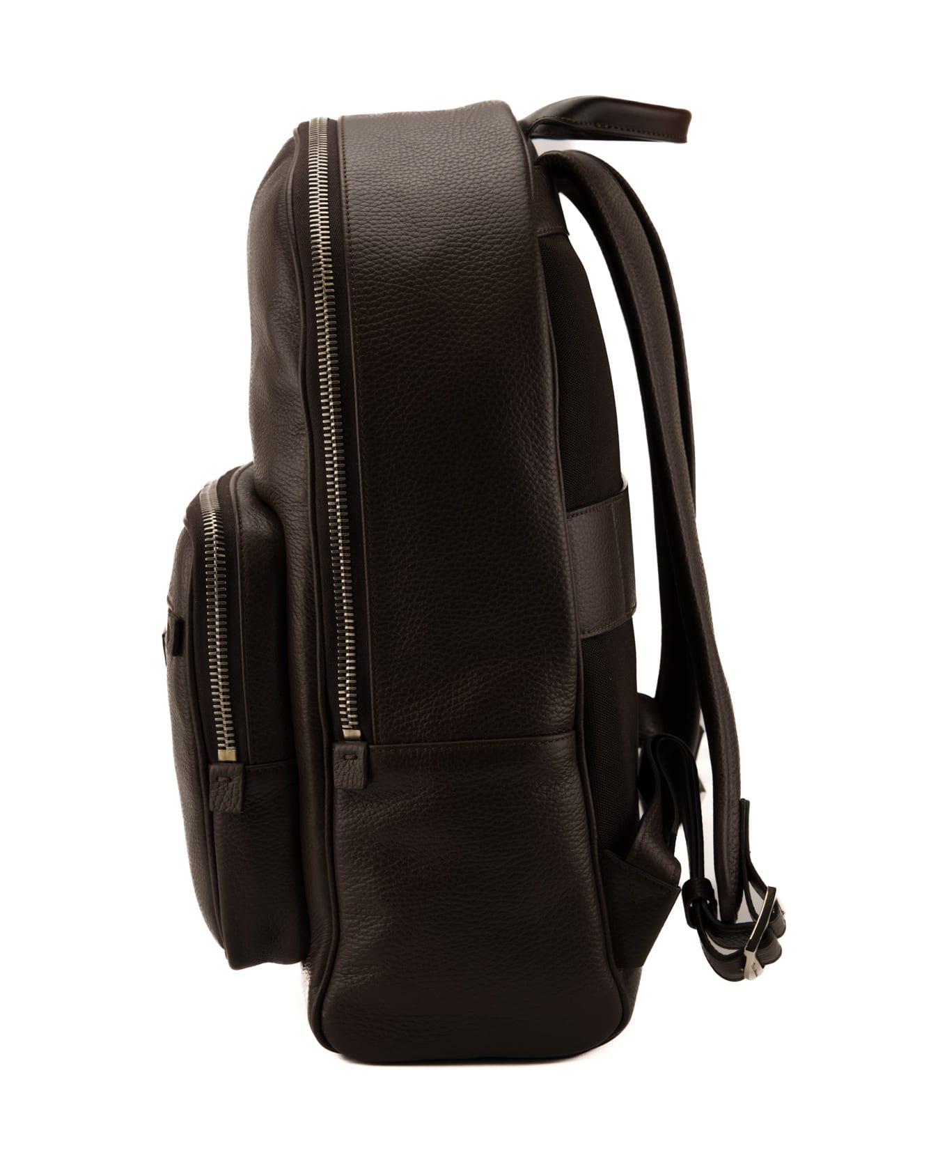 Santoni Entry Level Backpack In Brown Leather - Testa di moro