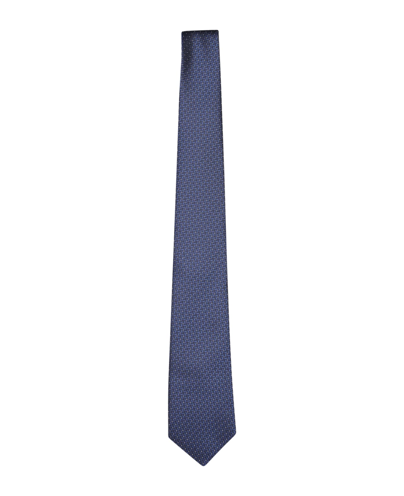 Canali Silk Patterned Blue Tie - Blue ネクタイ