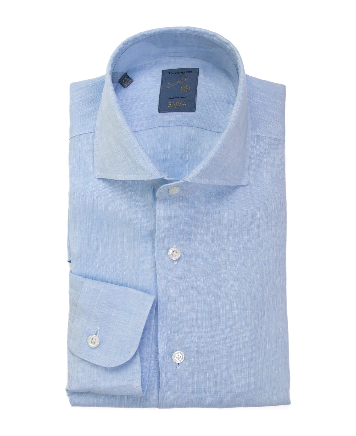 Barba Napoli Light Blue Long-sleeved Shirt - AZZURRO