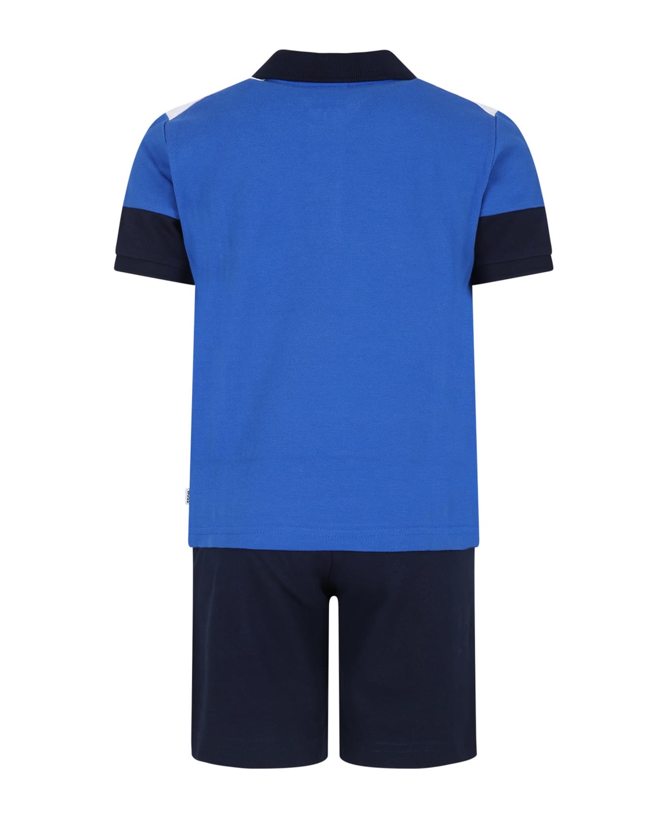Hugo Boss Blue Suit For Boy With Logo - Blue