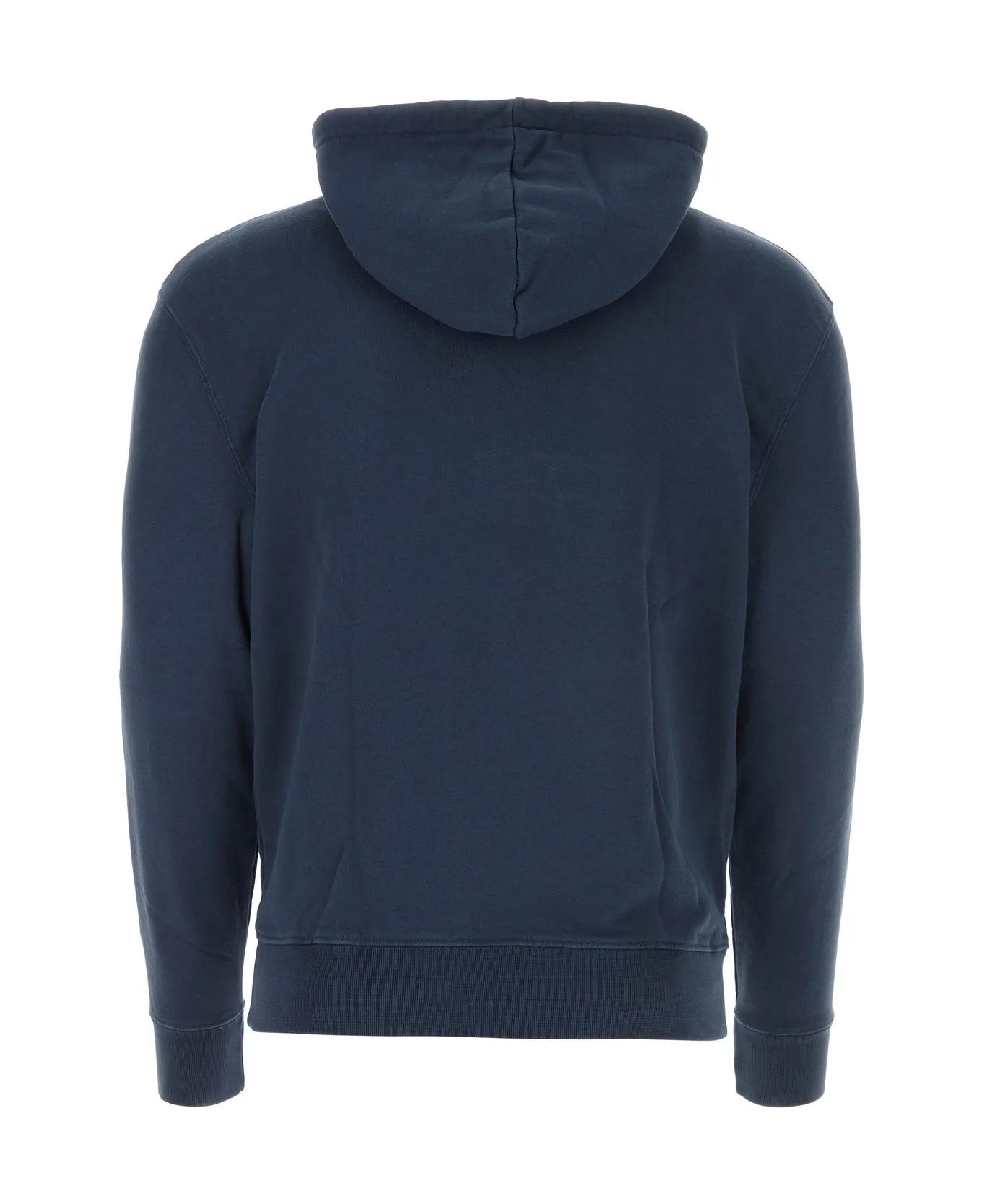 Maison Kitsuné Navy Blue Cotton Sweatshirt - BLUE