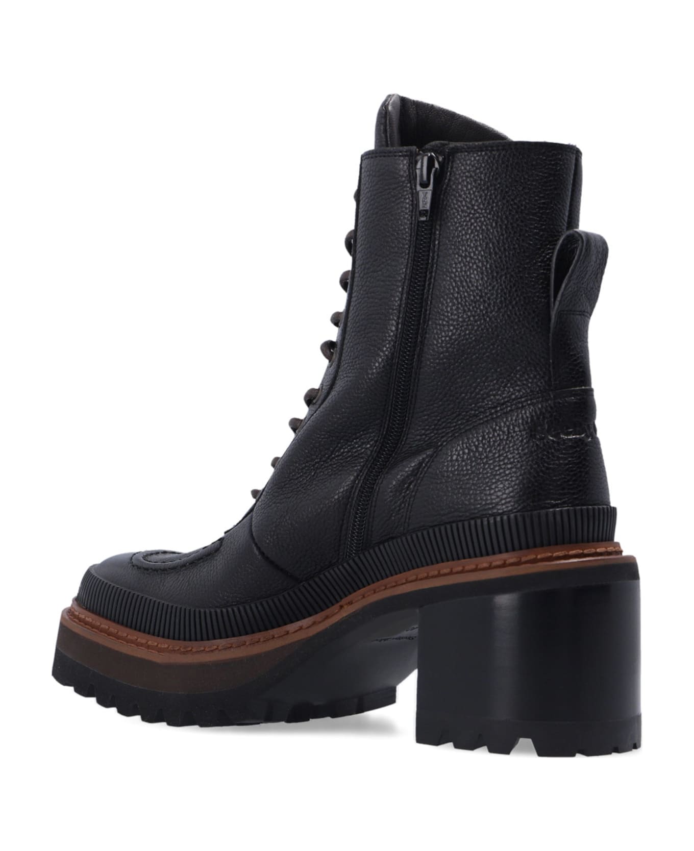 See by Chloé Mahalia Leather Lace-up Boots - Black ブーツ