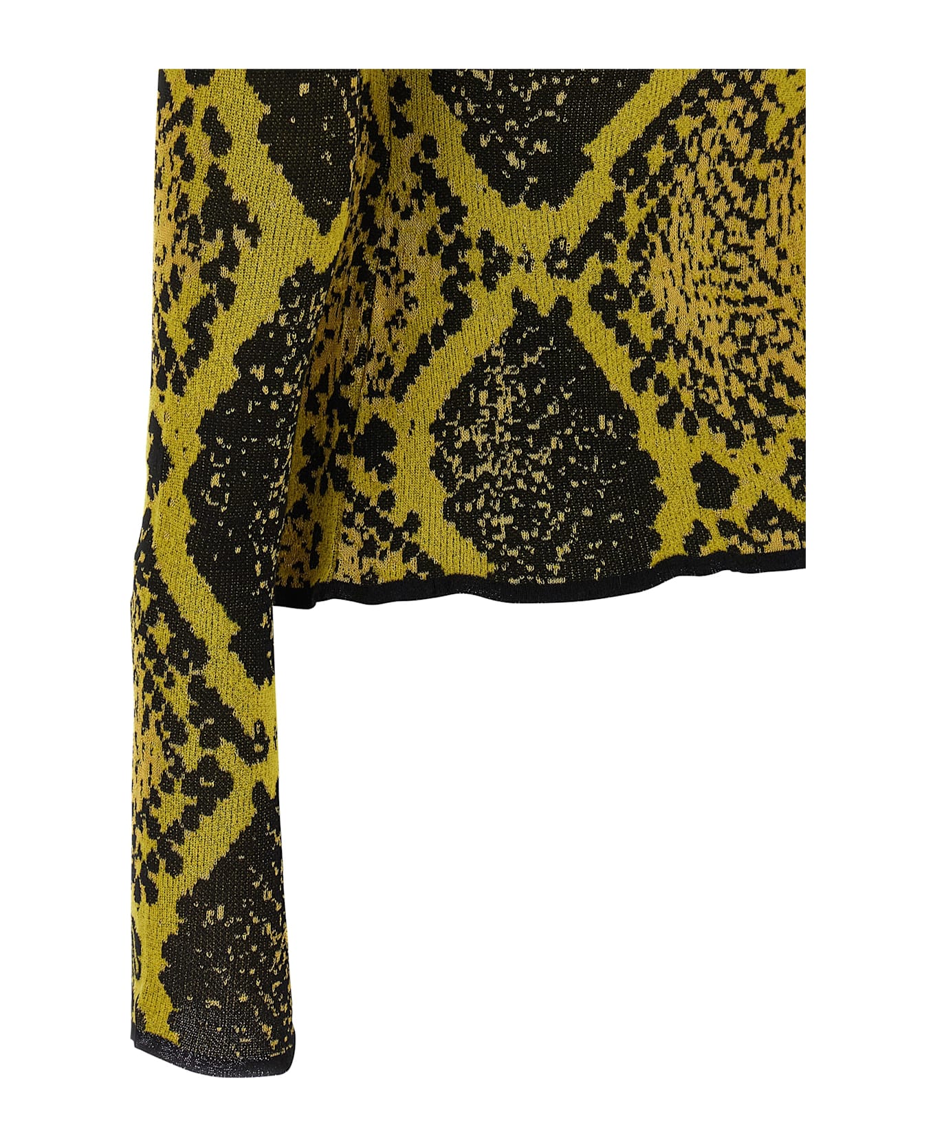 The Attico Python Jacquard Cardigan - Yellow