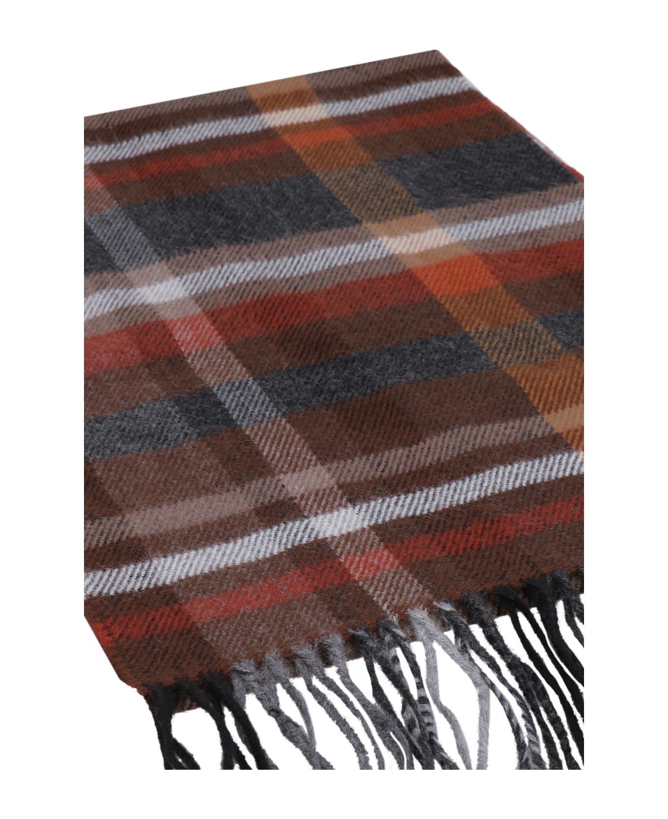 Universal Works Check Scarf - brown