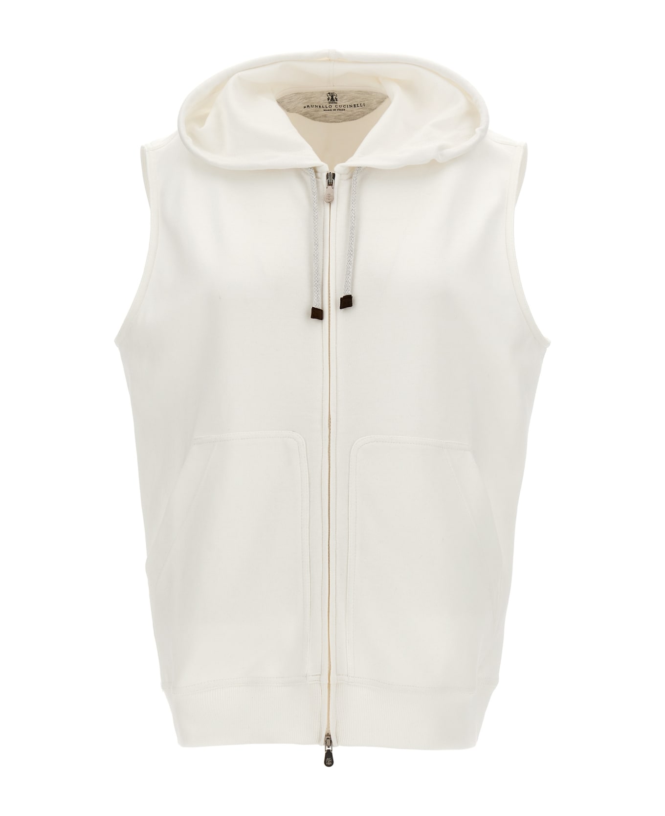 Brunello Cucinelli Sleeveless Sweatshirt - White ベスト