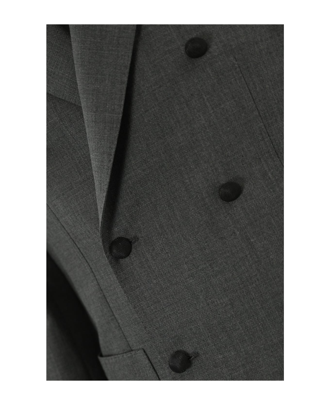 Lardini Roma Double-breasted Jacket In Wool Blend - Grigio
