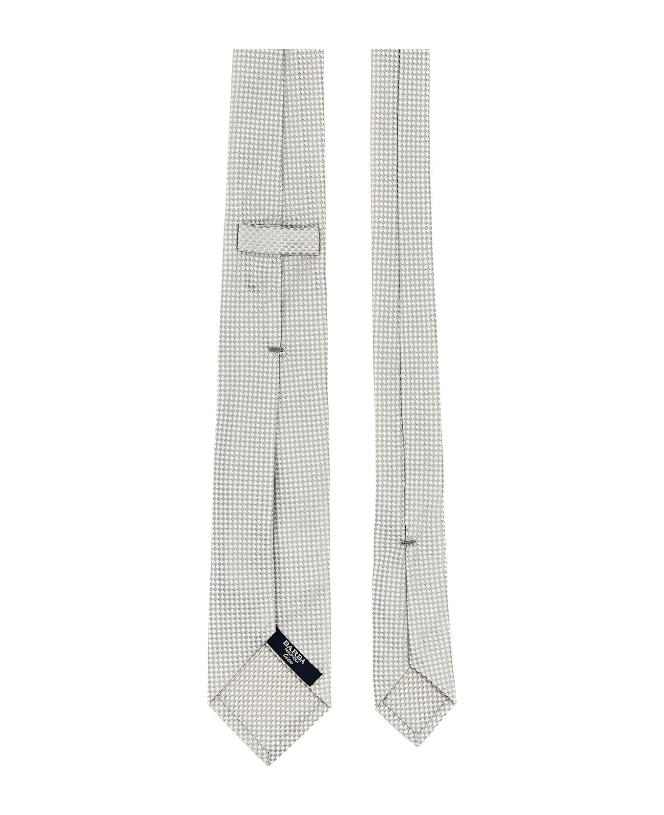 Barba Napoli Patterned Tie - Silver