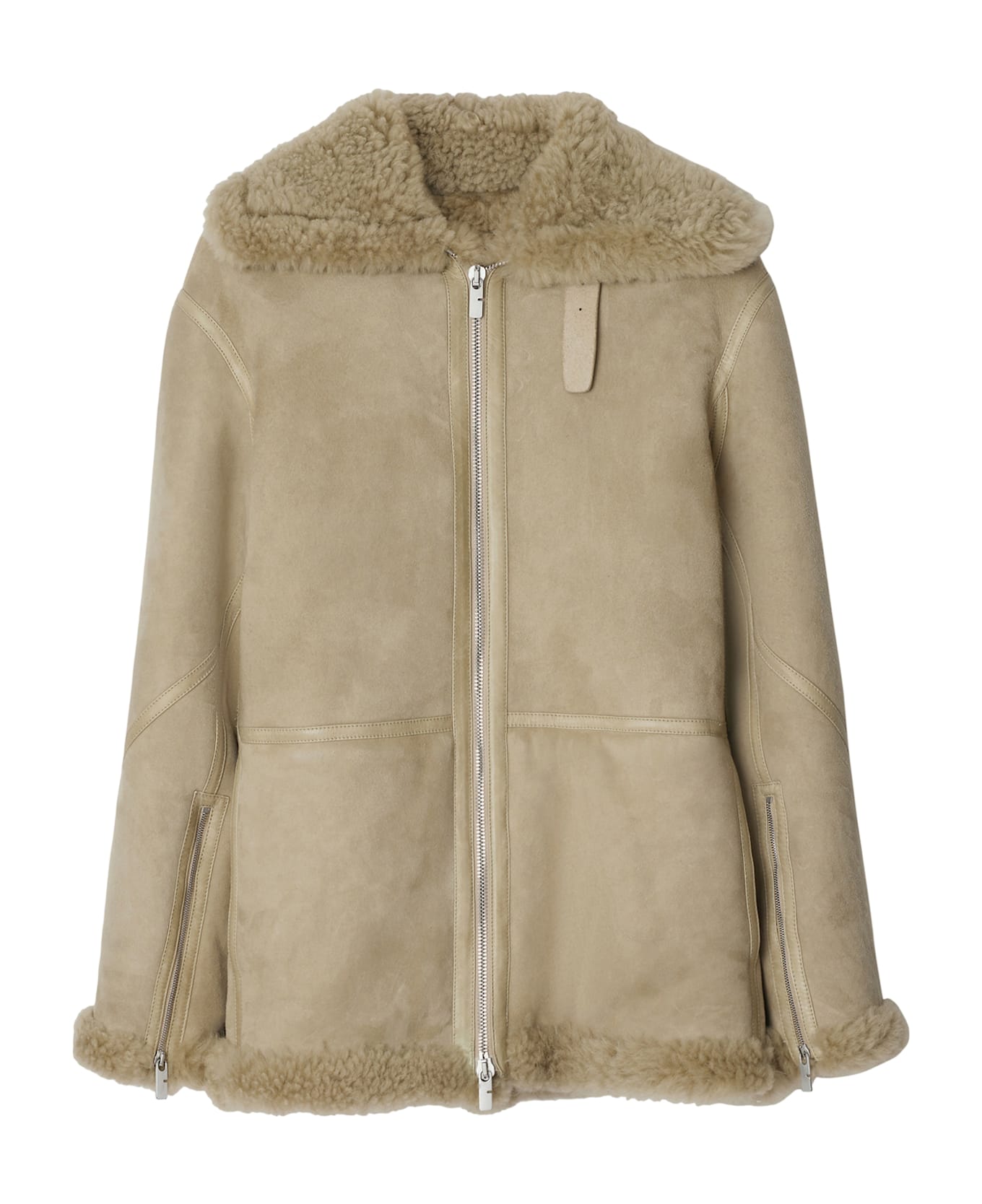 Burberry Shearling Jacket - Nude & Neutrals