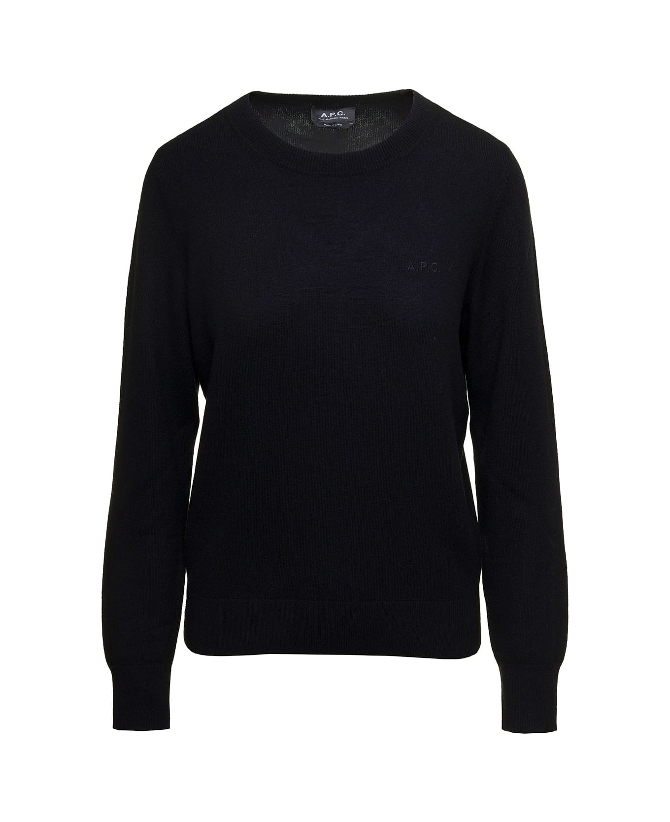 A.P.C. Sweater With Tonal Logo Embroidery - Black