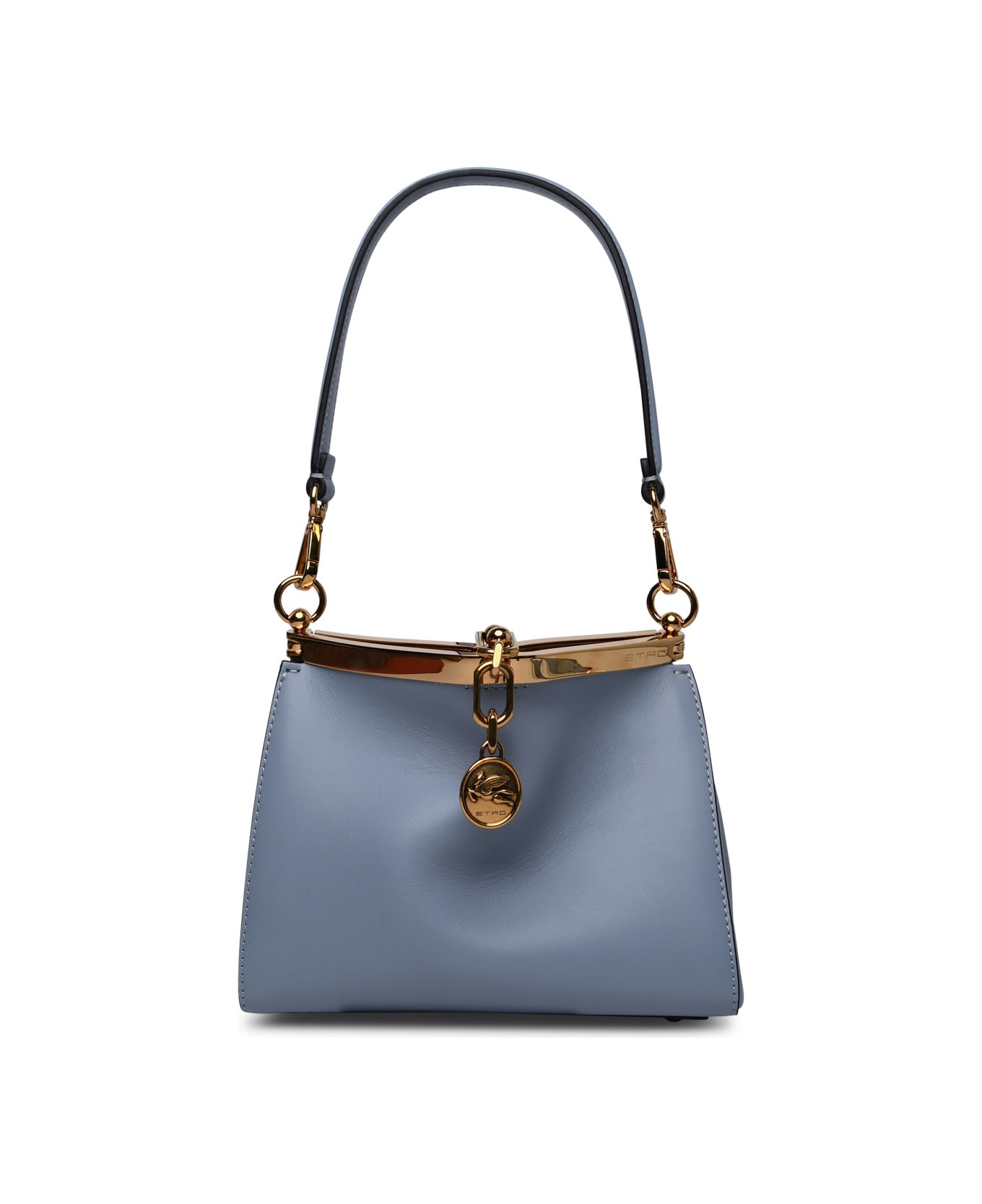 Etro 'vela' Light Blue Leather Bag - Blue トートバッグ