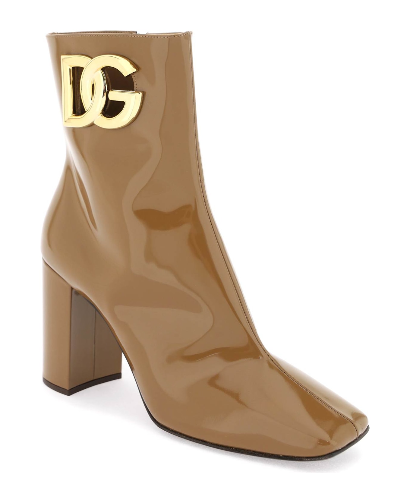 Dolce & Gabbana Dg Logo Ankle Boots - CARAMELLO (Brown)