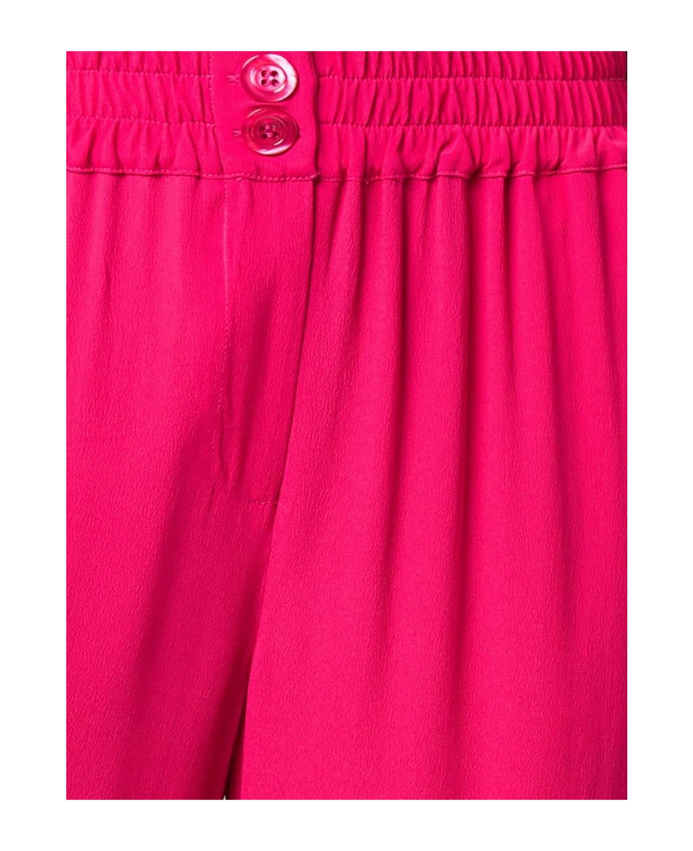 SEMICOUTURE Raspberry Pink Silk Blend Trousers - Fuchsia
