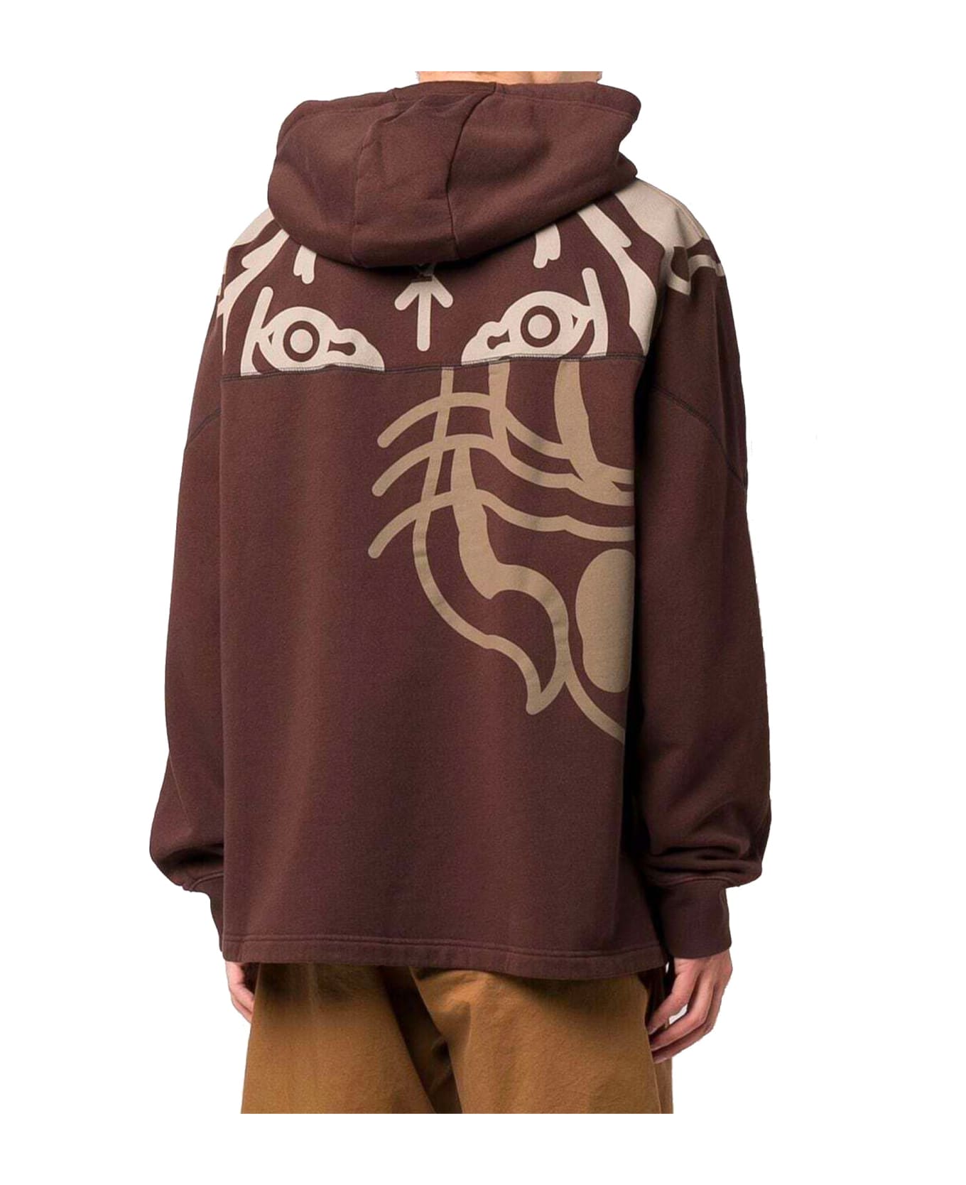 Kenzo Tiger-print Pullover Hoodie Sweatshirt - Brown