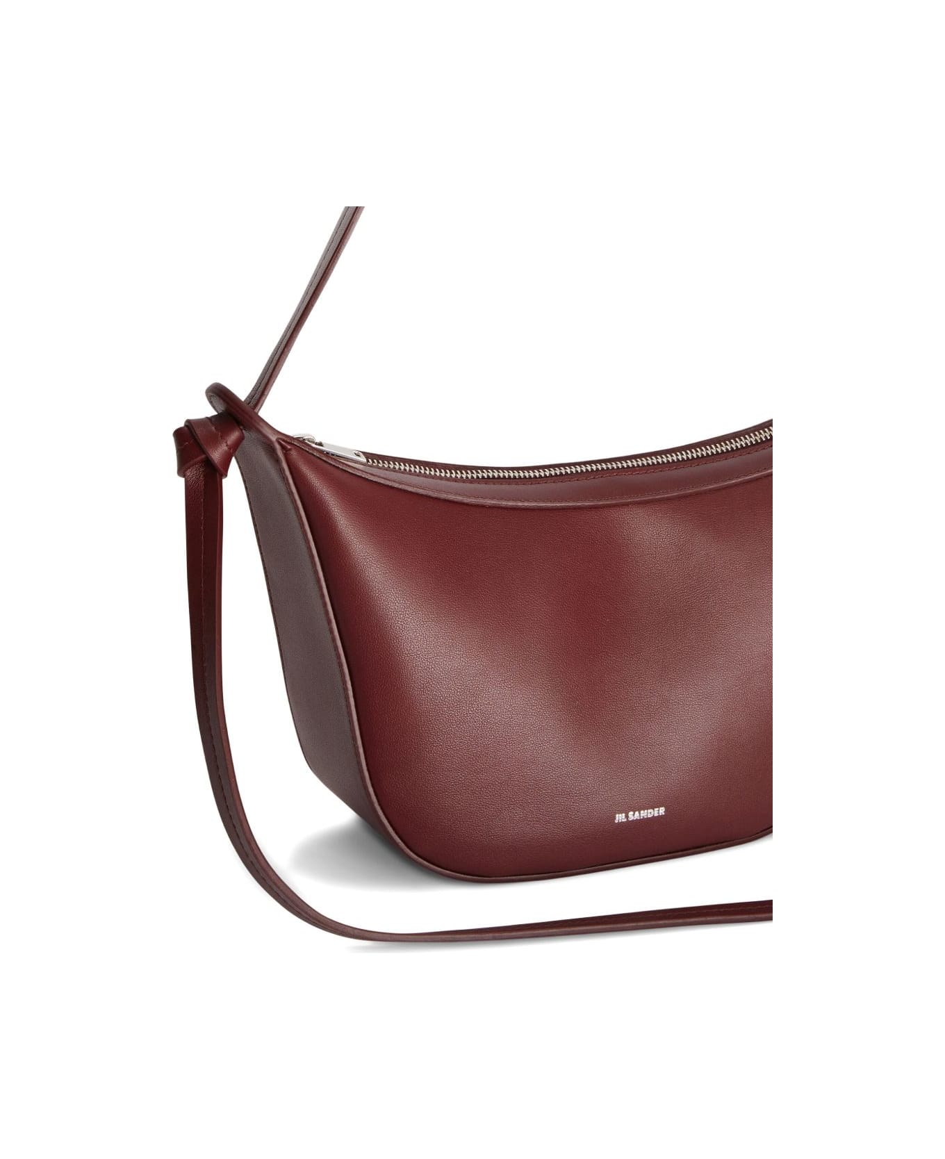 Jil Sander Knot Small Leather Crossbody Bag - Bordeaux