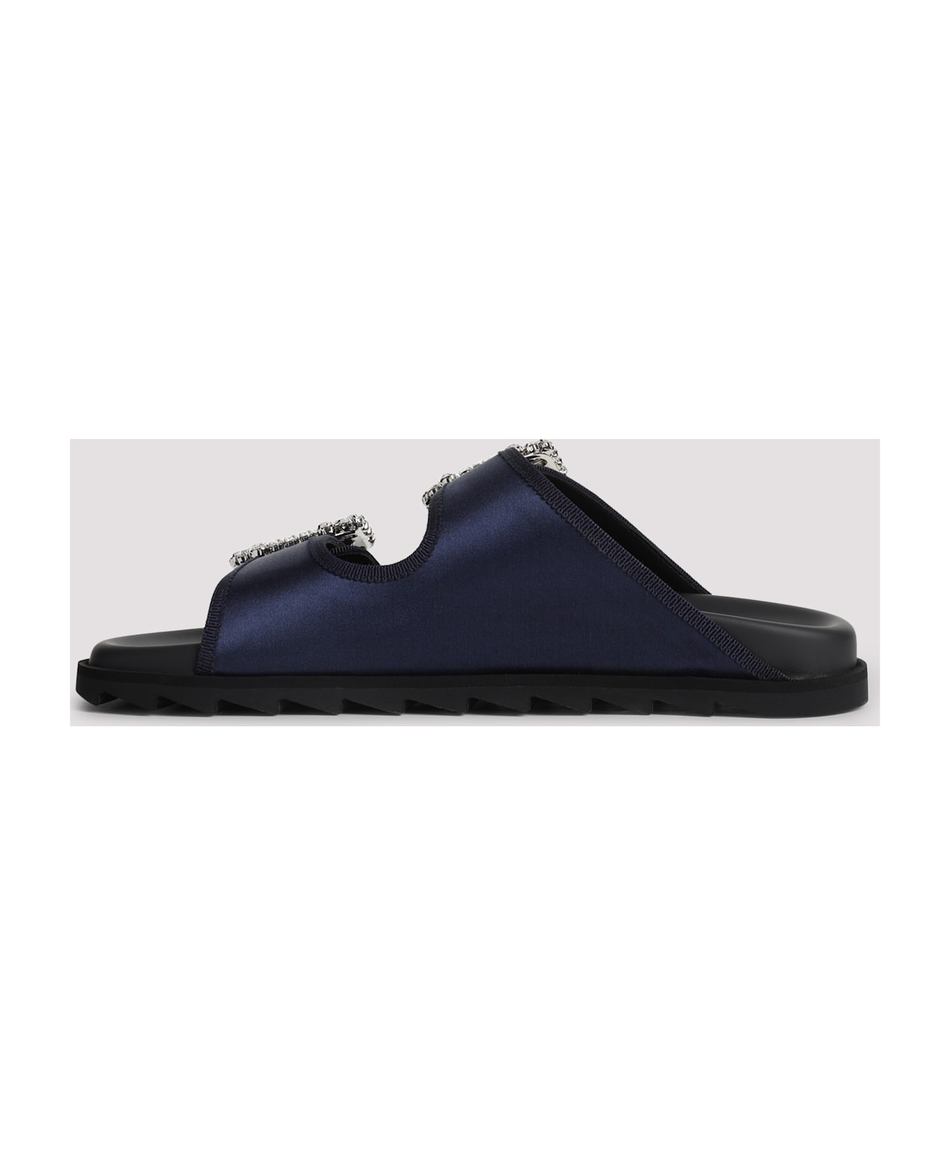 Roger Vivier Slidy Strass Bord Gros Mules - Indigo