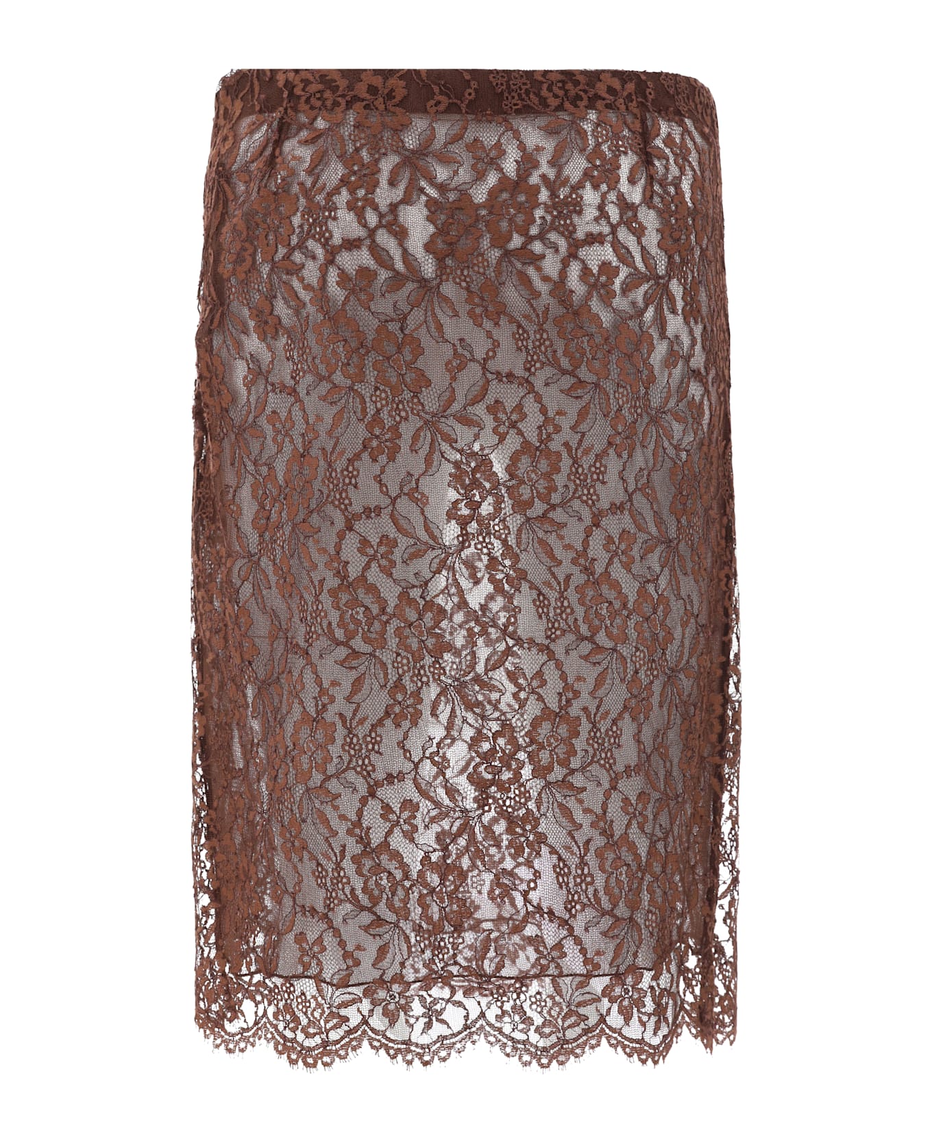 Saint Laurent Midi Skirt - Chocolat