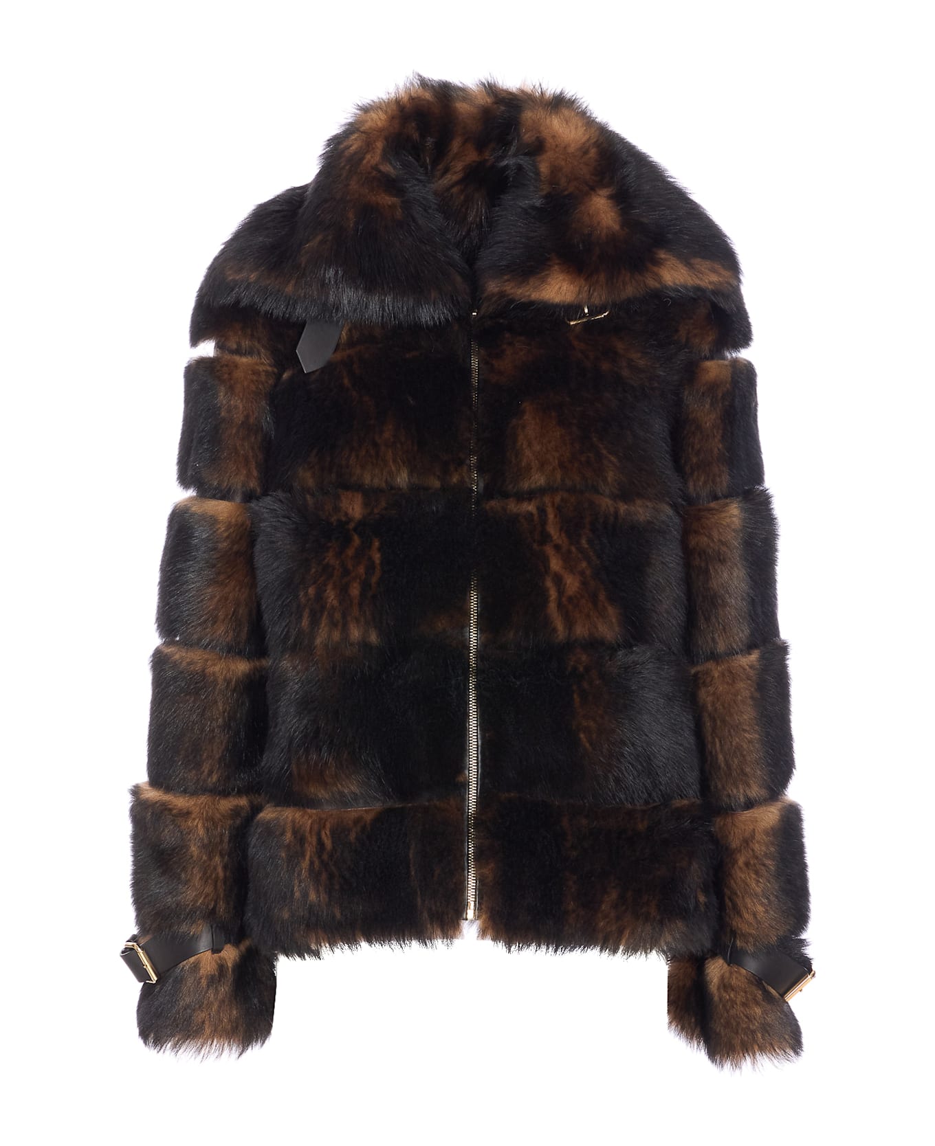 Fendi Color Pquin Motif Jacket - Brown