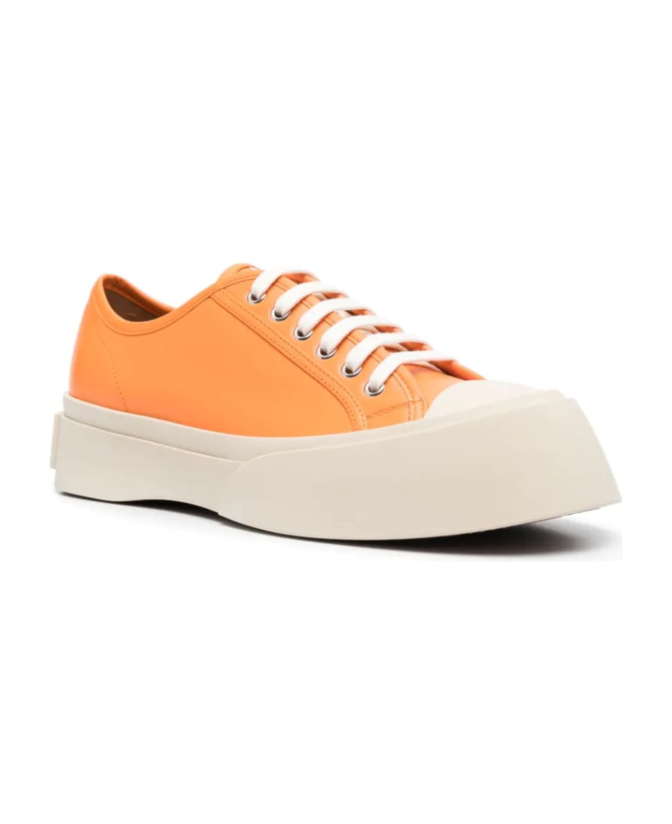 Marni Orange Soft Calf Leather Pablo Sneaker - Orange