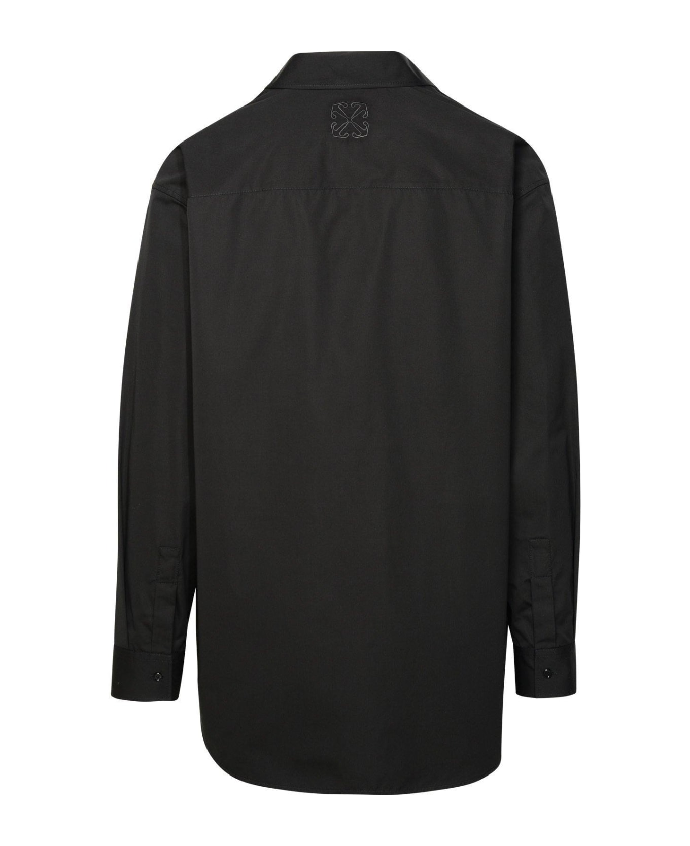 Off-White Logo Embroidered Long-sleeved Shirt - Nero/bianco シャツ