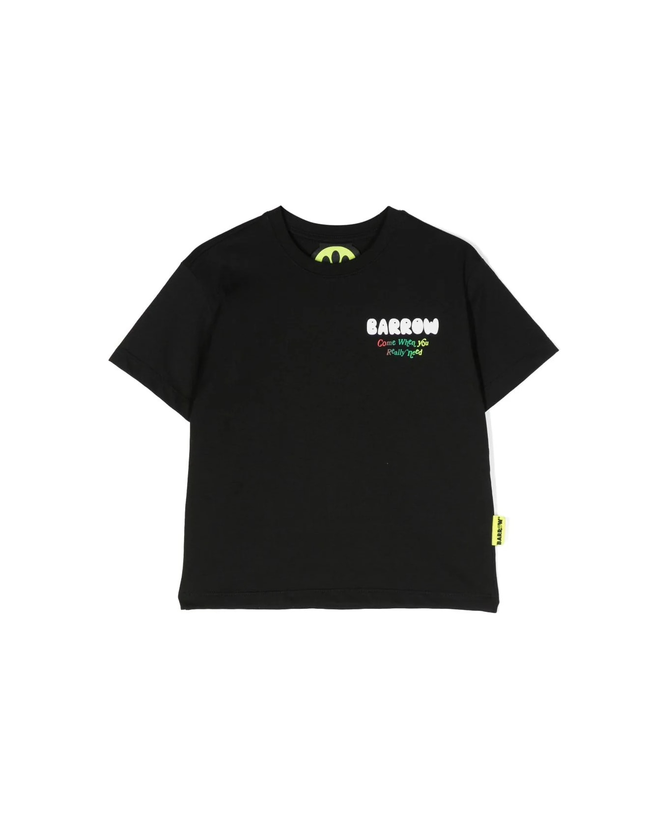 Barrow Black T-shirt With Multicoloured Lettering Logo - Nero/black Tシャツ＆ポロシャツ