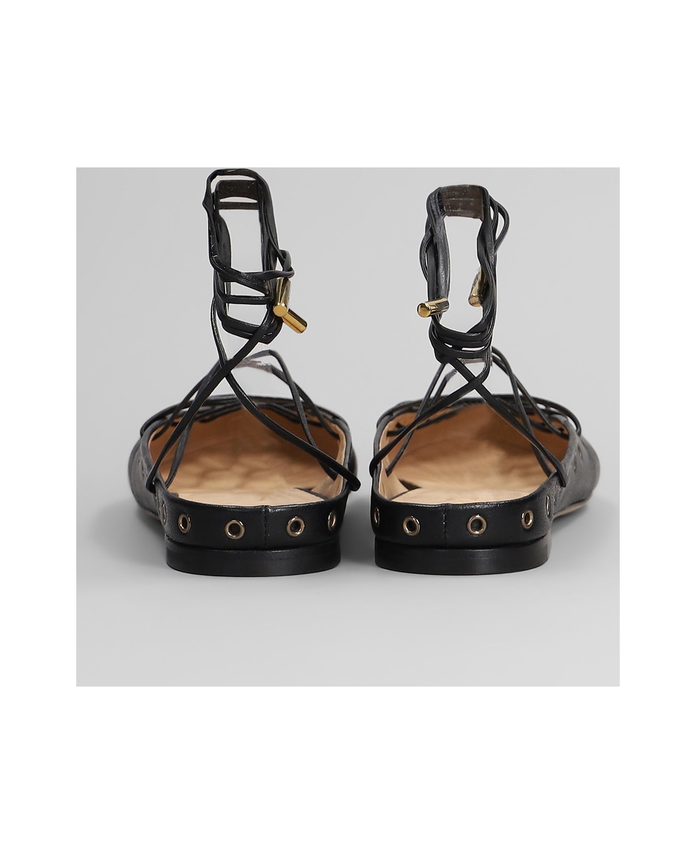 Chloé Ghillies Ballet Flats In Black Leather - black