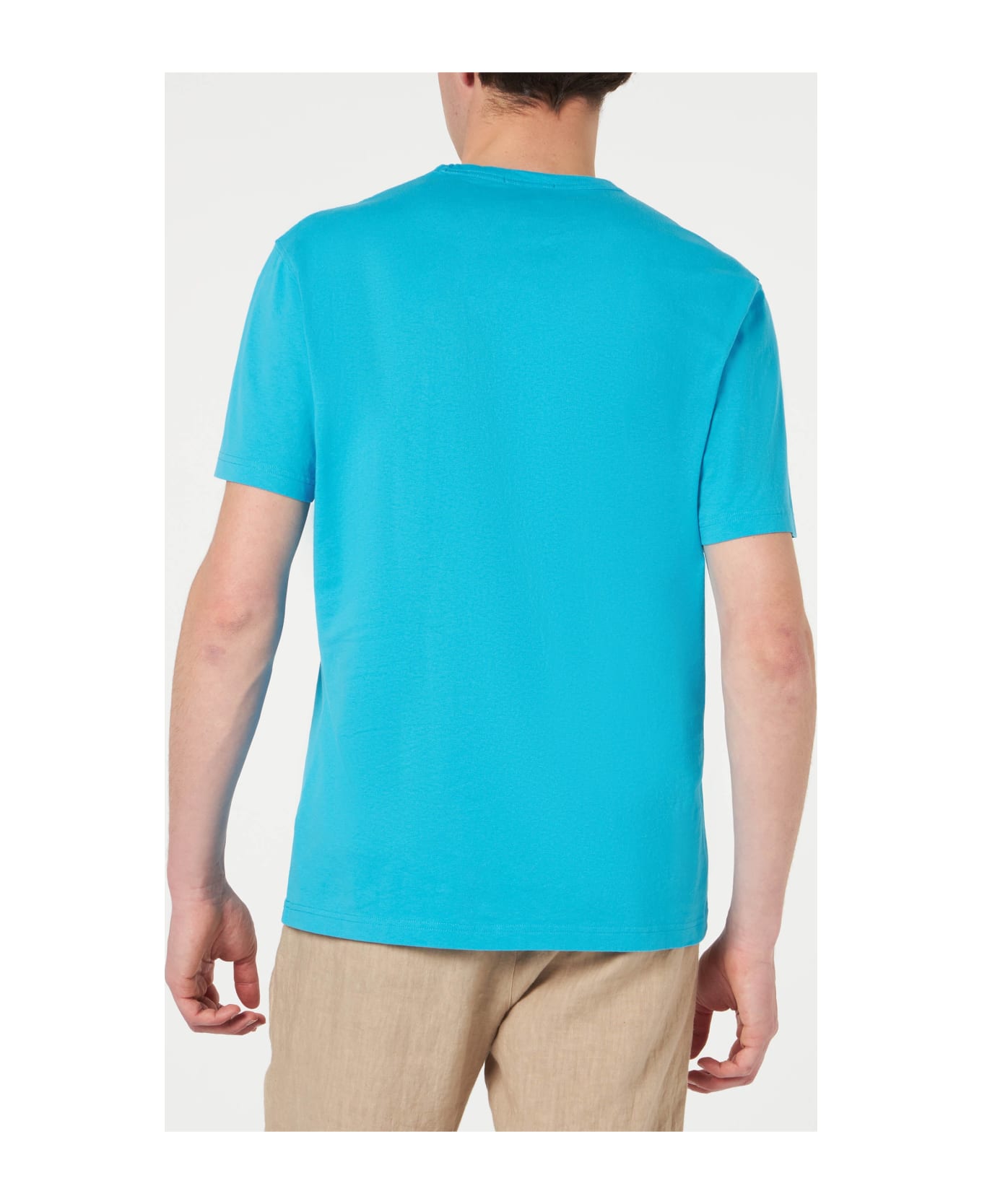 MC2 Saint Barth Man Light-blue Cotton T-shirt - SKY