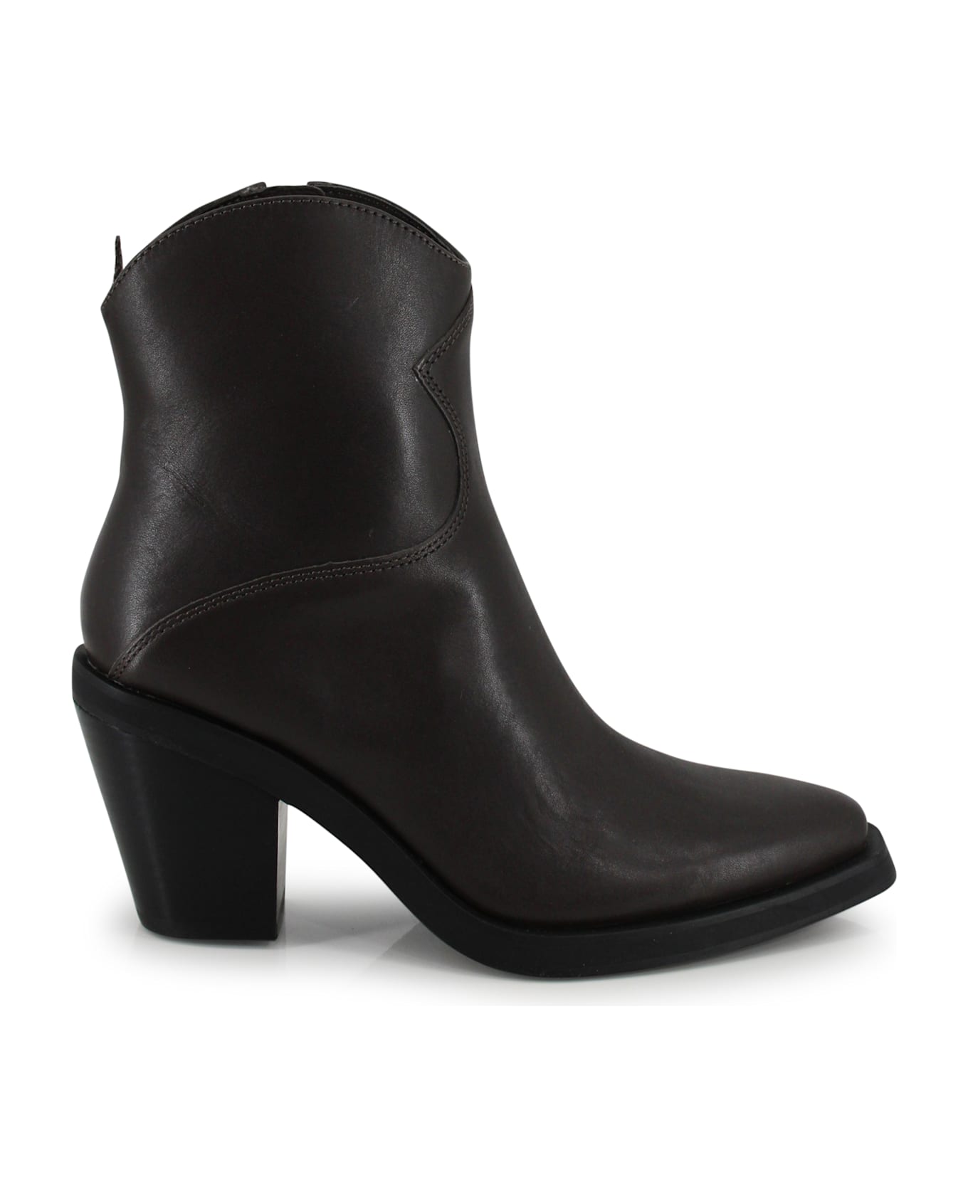 Ash Short Brown Leather Boots - Brown