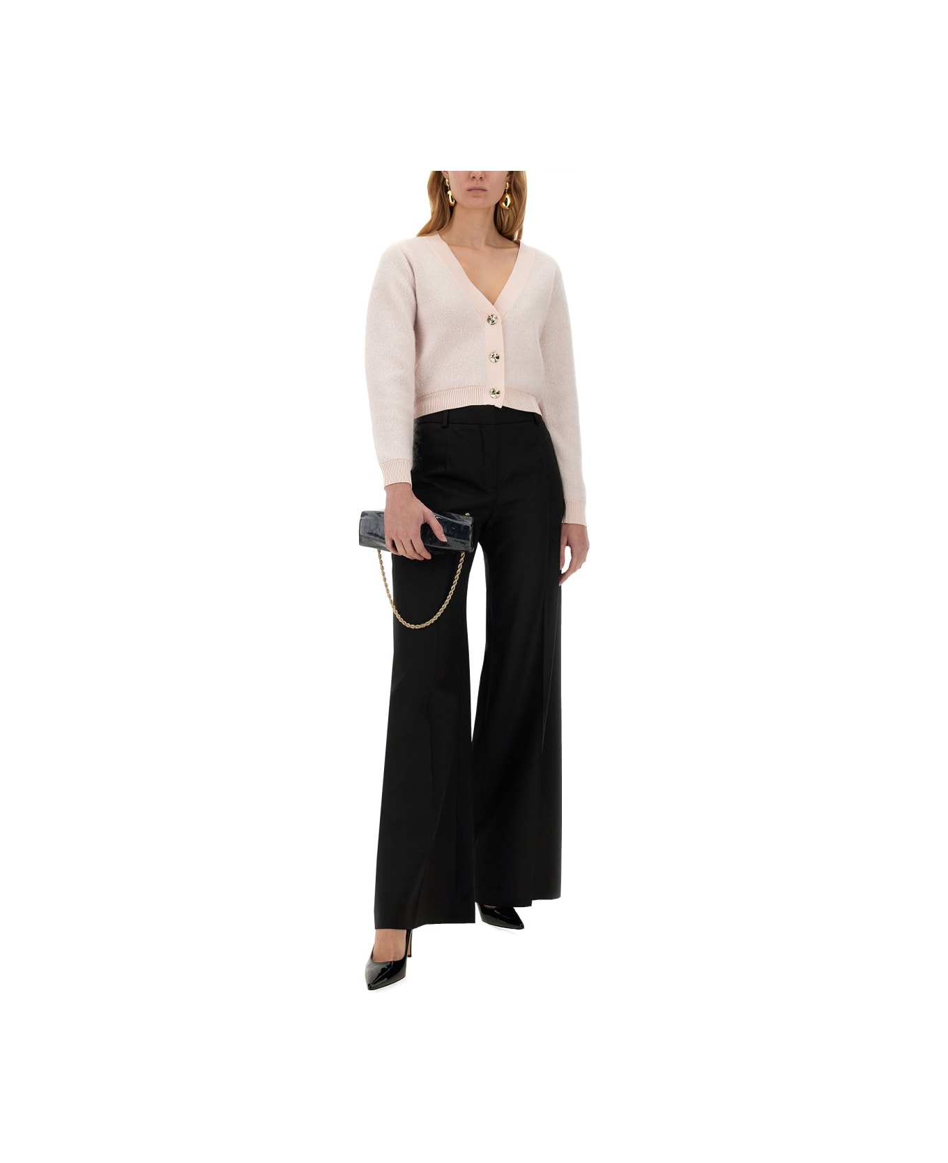Nina Ricci Wide Gabardine Pants - BLACK