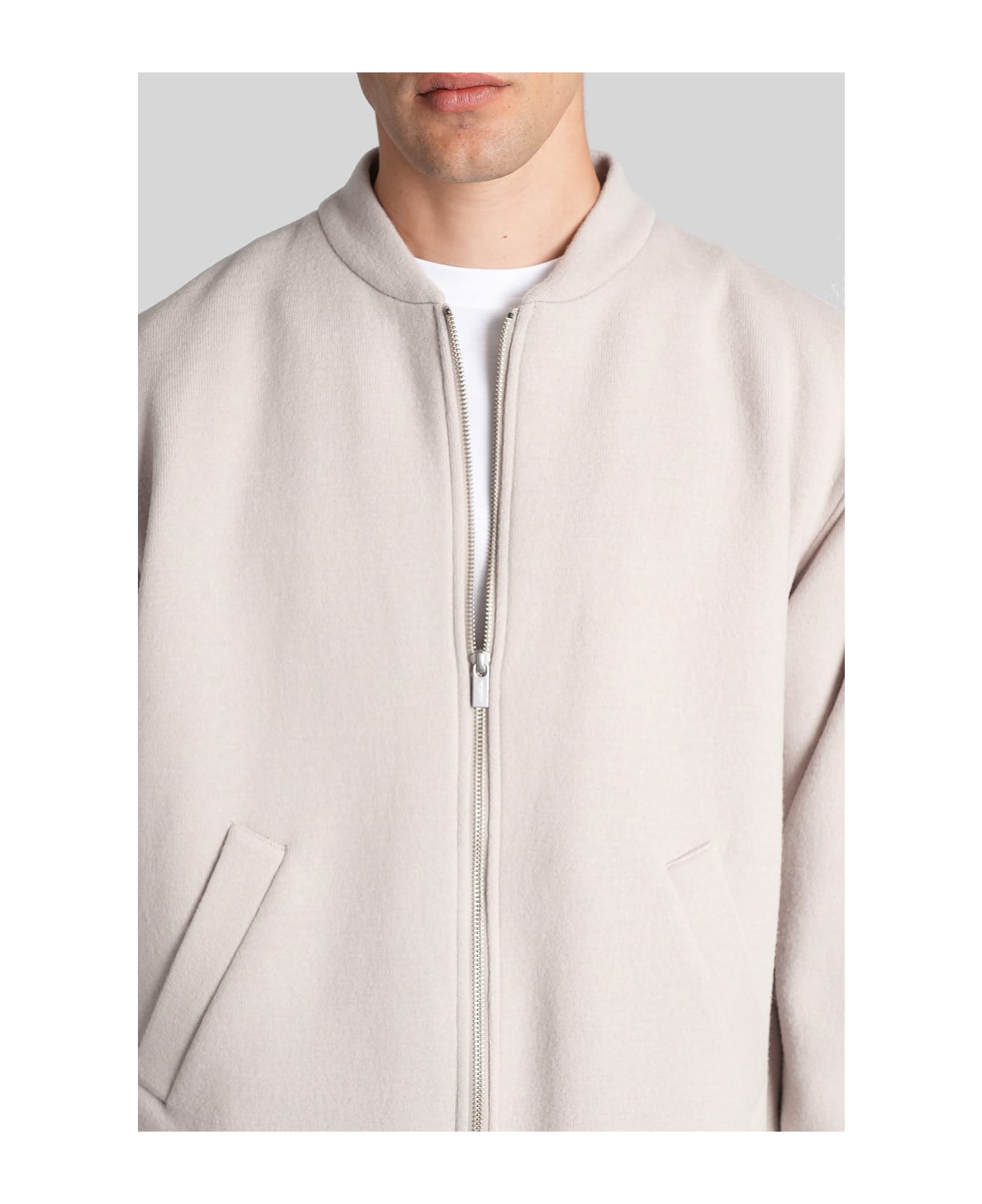 Barena Gabier Bomber Jacket In Grey Wool - grey