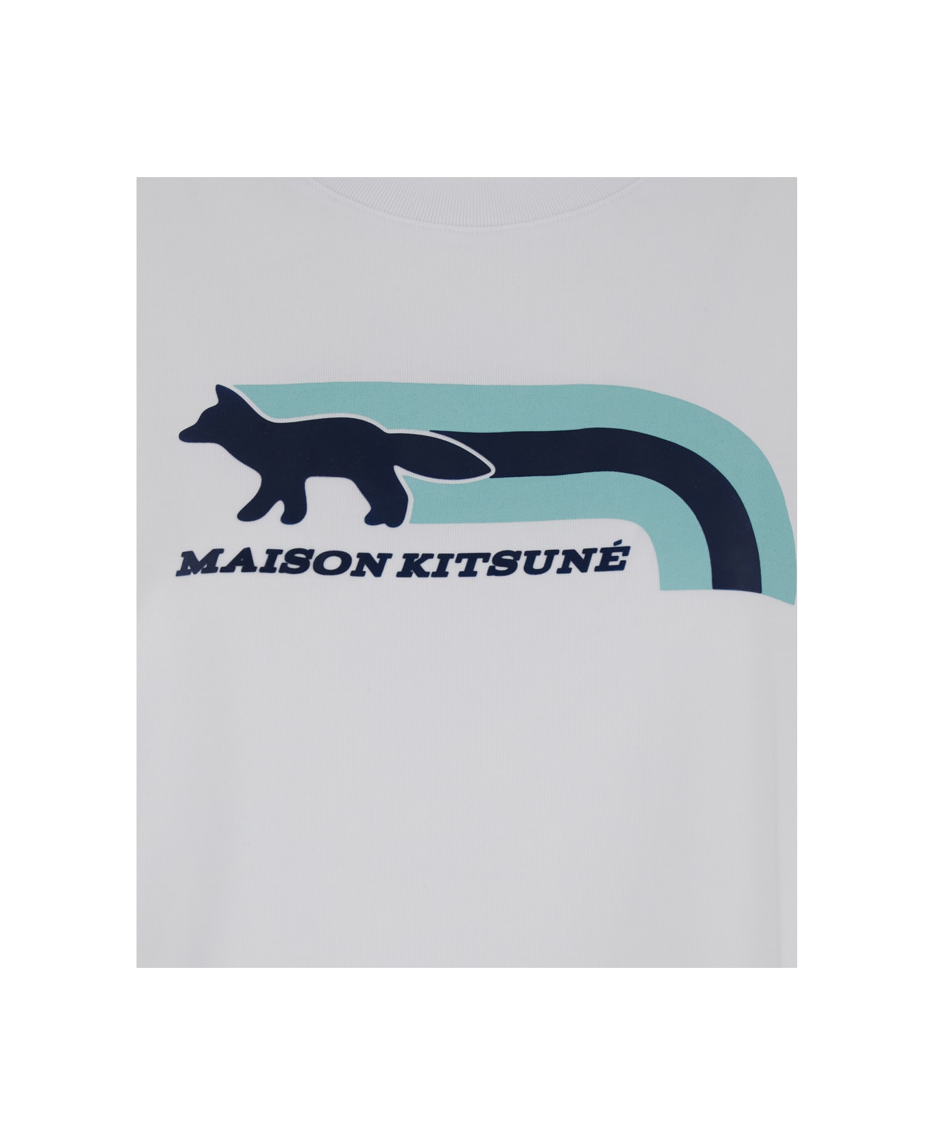 Maison Kitsuné T-shirt Oversize Con Stampa Logo Floreale In Cotone Bianco Uomo - White