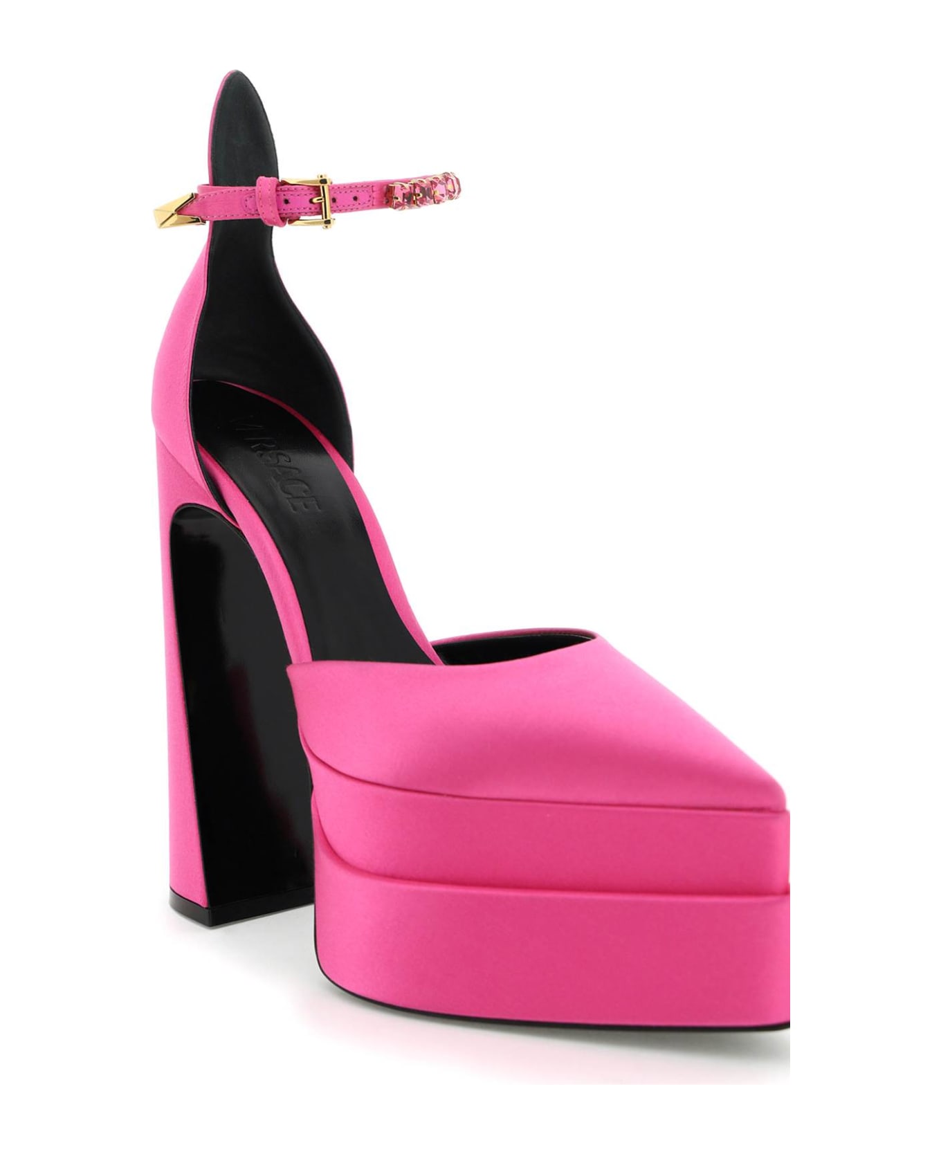 Versace Silk Satin Pumps - Pink
