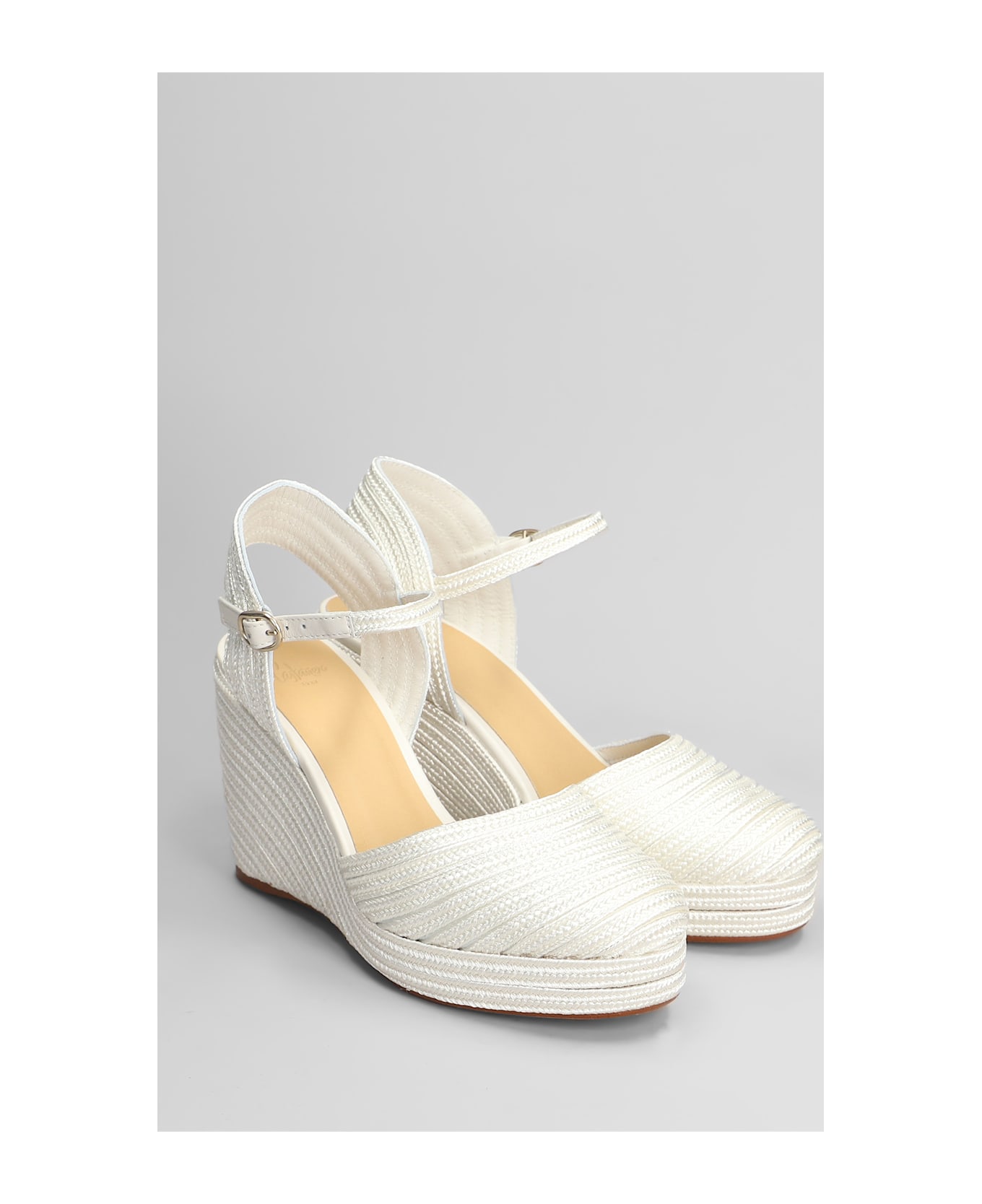Castañer Carolyn-142 Wedges In White Fabric - white
