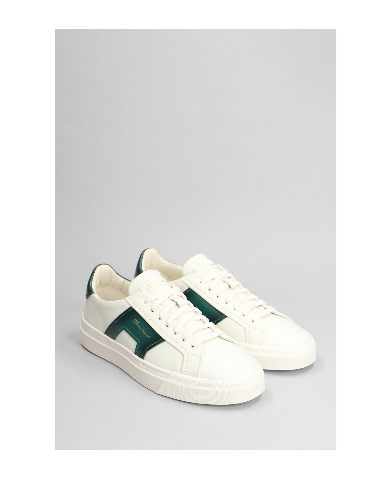 Santoni Dbs2 Sneakers In White Leather - white