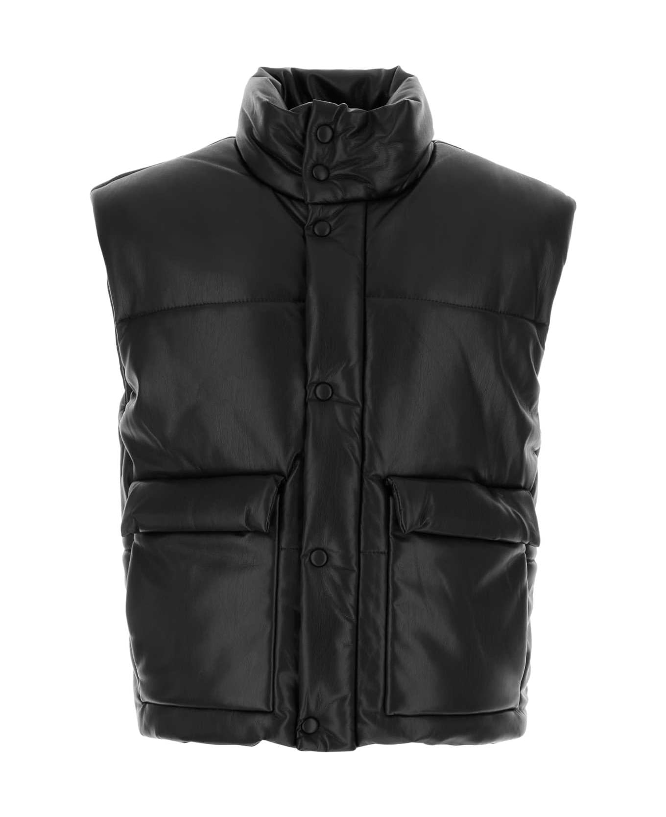 Nanushka Black Synthetic Leather Jovan Padded Jacket - BLACK ベスト
