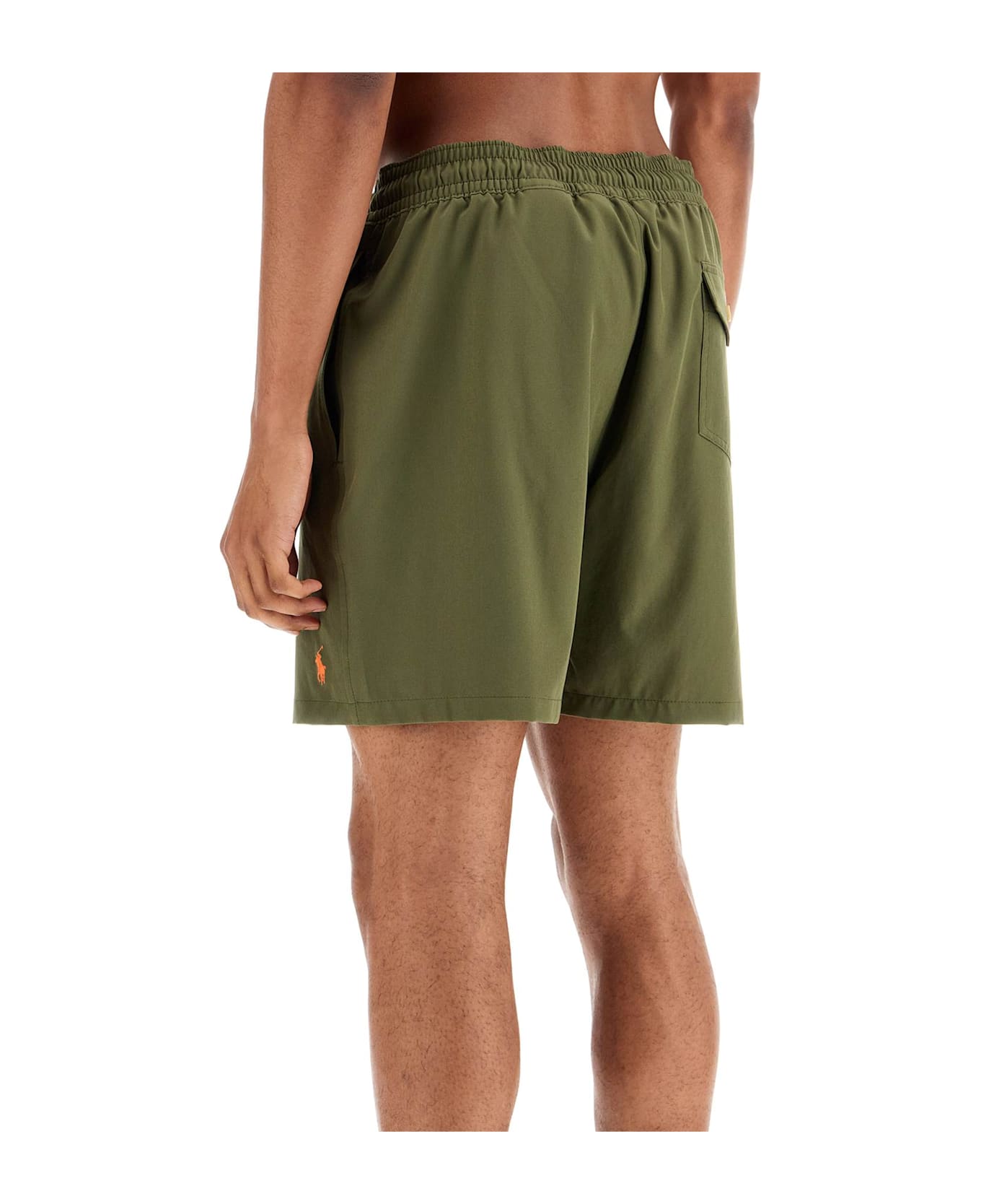 Polo Ralph Lauren Olive Green Swim Trunks In Recycled Polyester With Embroidered Logo - NEW OLIVE (Green)