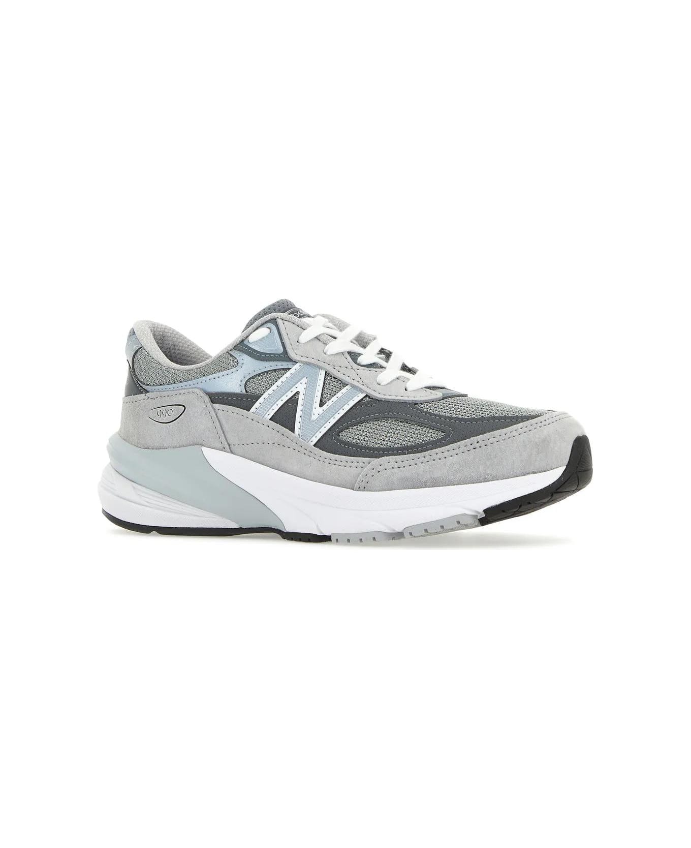 New Balance Multicolor 990v6 Mesh And Suede Sneakers - GREY