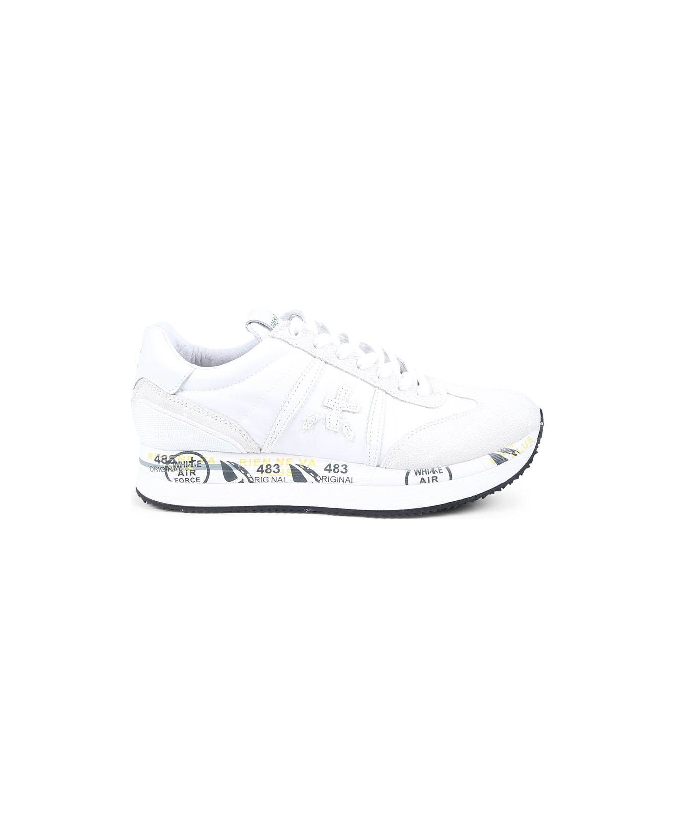 Premiata White Sneakers For Woman With Logo - Green