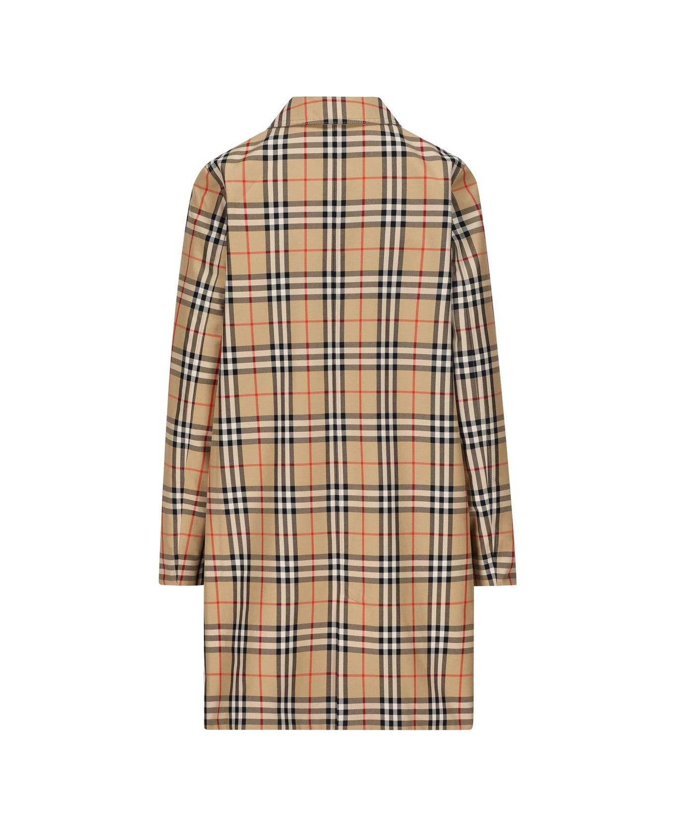 Burberry Checked Single-breasted Coat - Archive beige