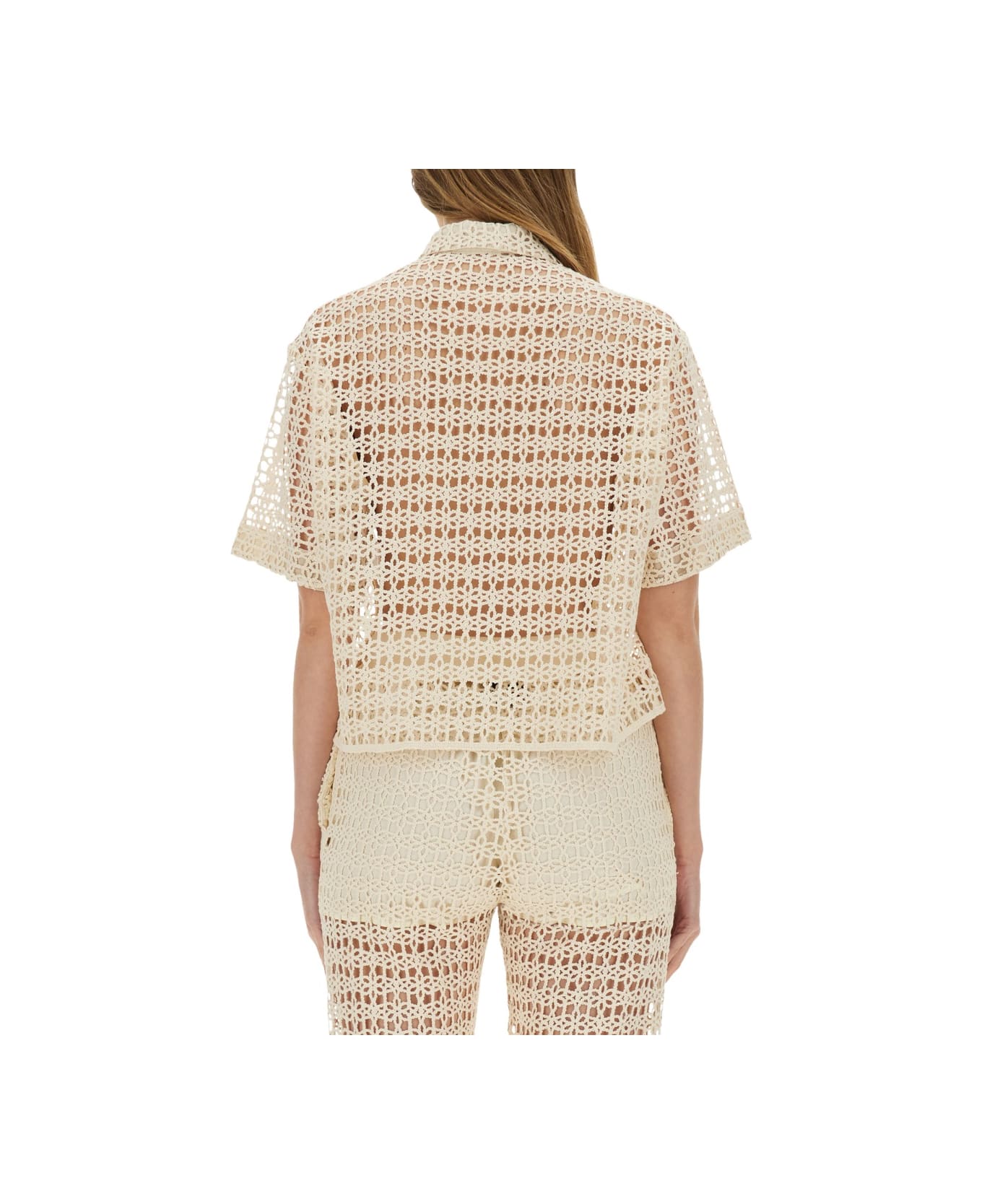 Alysi Macramé Shirt - BEIGE