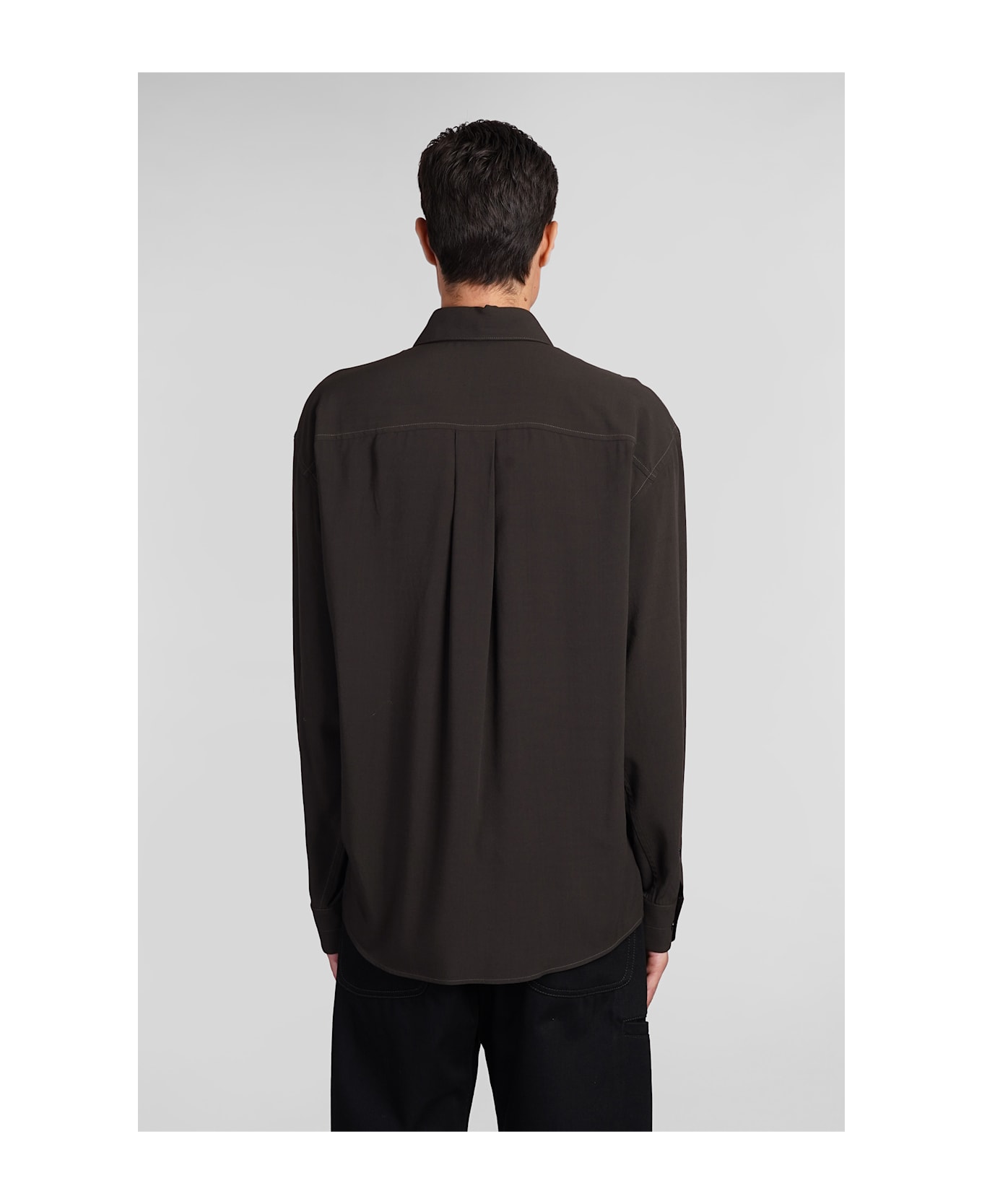 Lemaire Shirt In Brown Viscose - brown