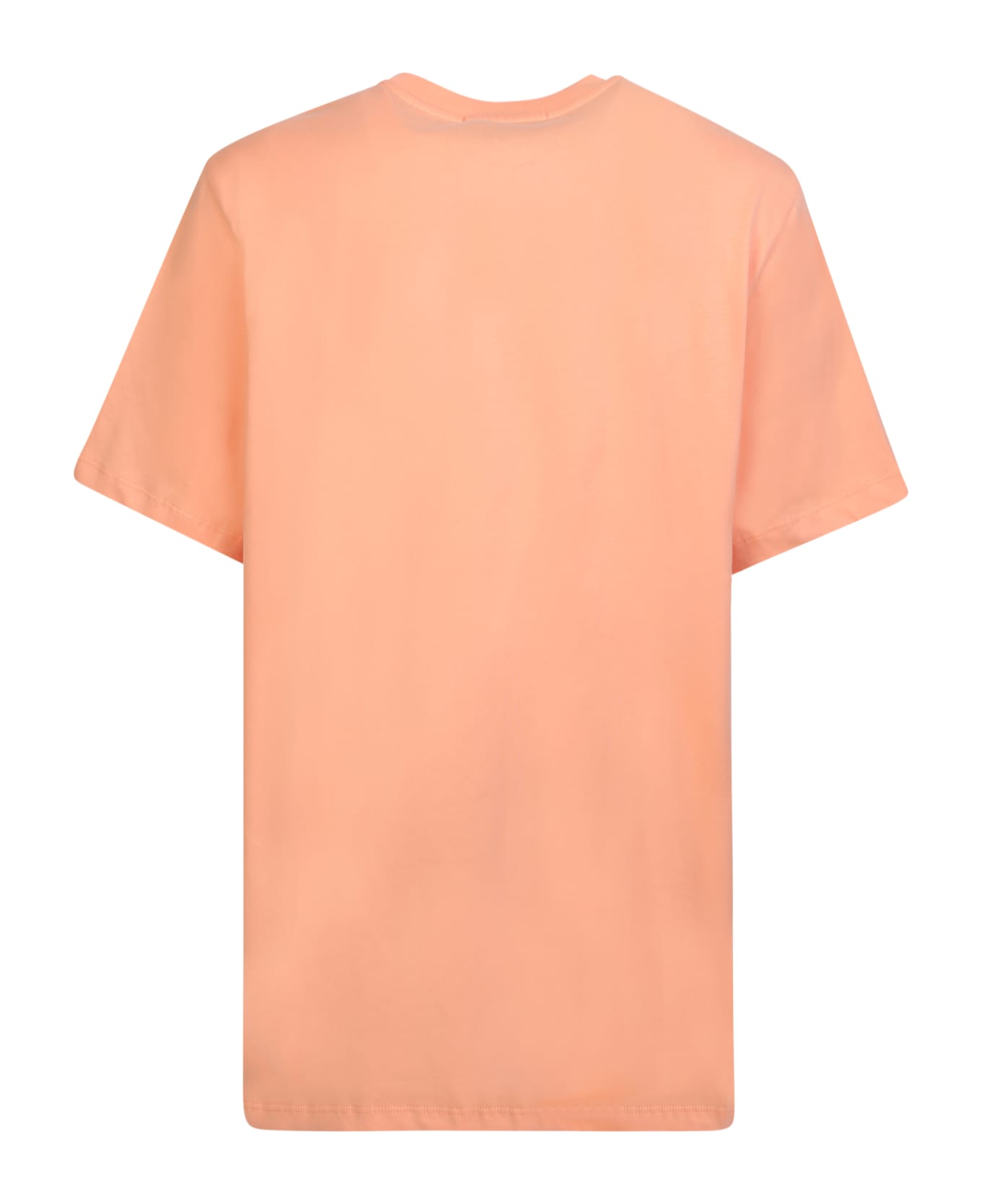 MSGM Logo Neck Orange And Black T-shirt - Orange