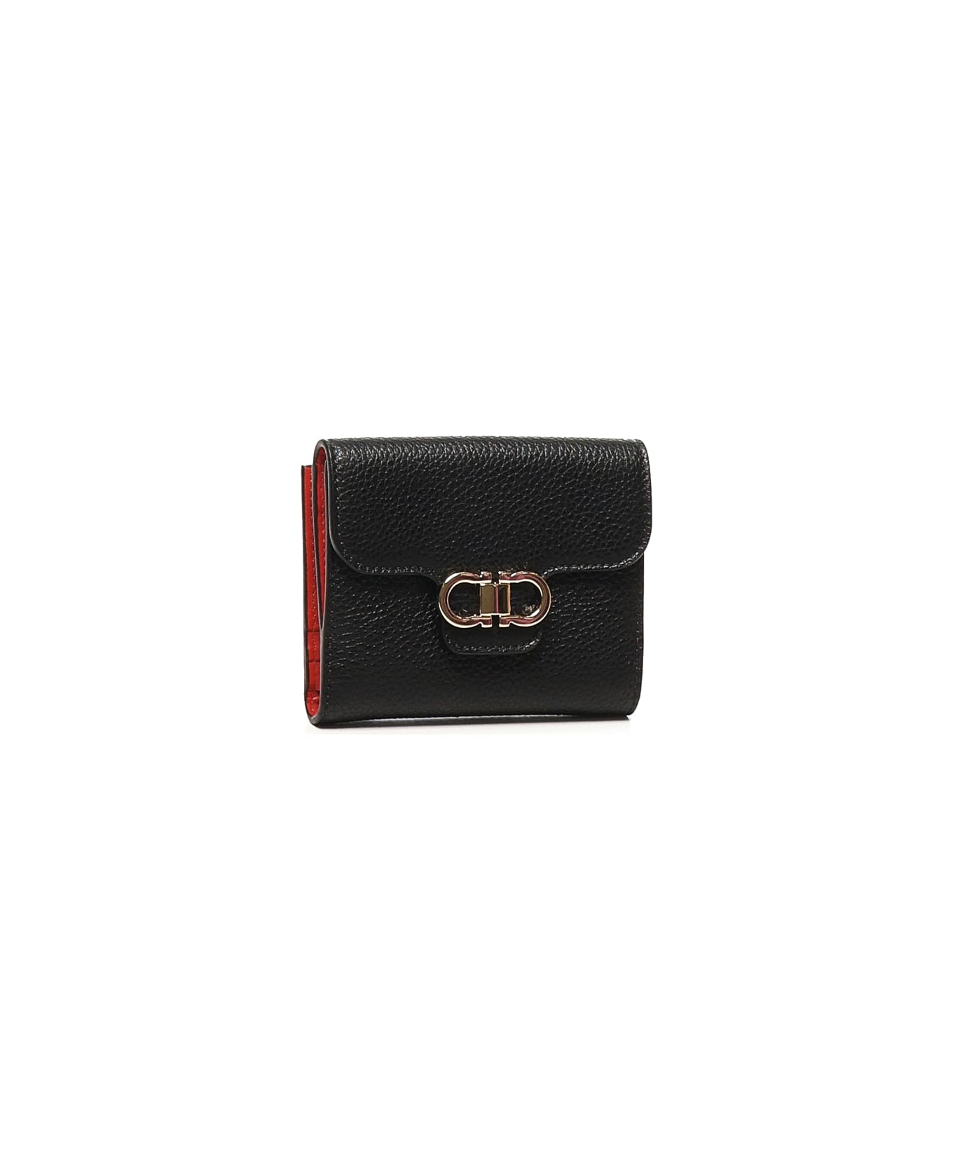 Ferragamo Gancini Compact Wallet - Black