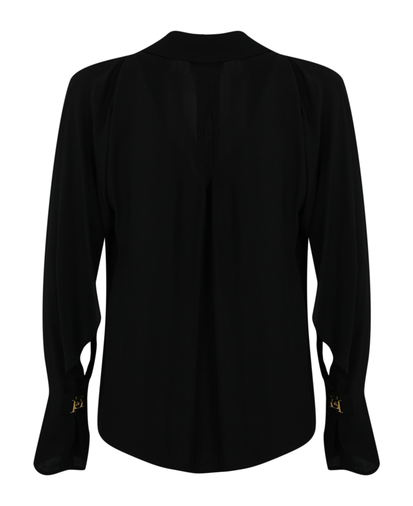 Elisabetta Franchi Blouse With Georgette Scarf - Nero